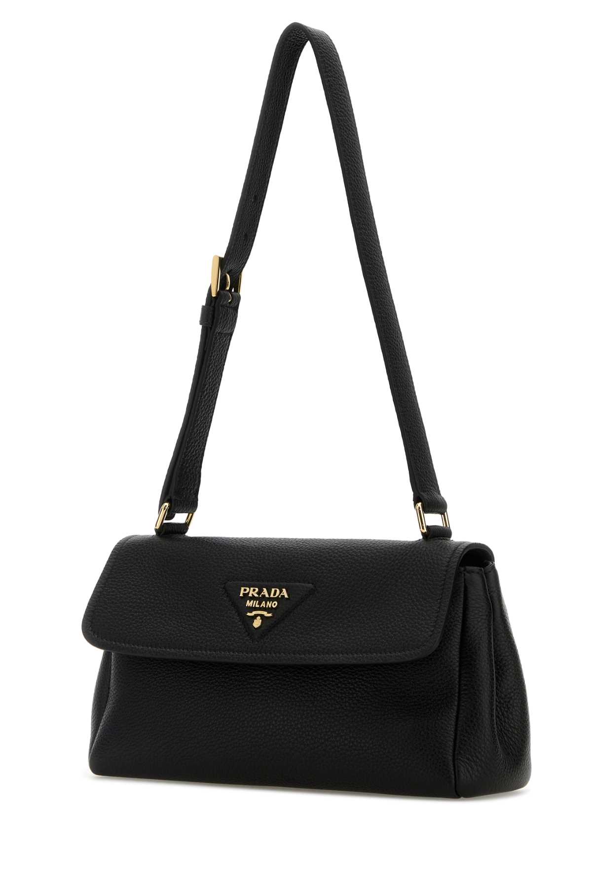 Prada Small Leather Shoulder Bag In Black