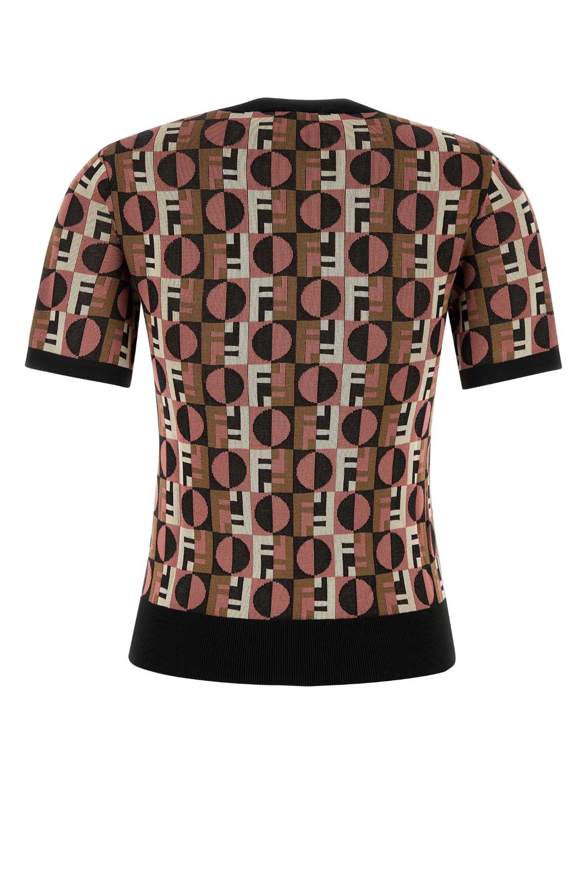 Fendi Three-dimensional Jacquard Sweater With Geometric Pattern In Multi