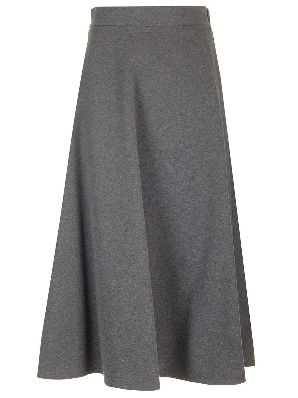 Shop Brunello Cucinelli Circle Midi Skirt In Grey