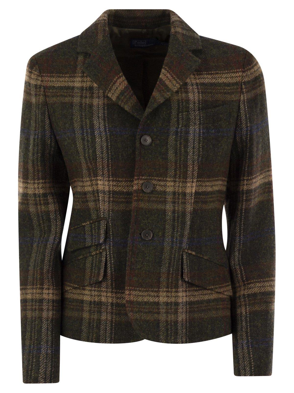 Shop Ralph Lauren Plaid Single-breasted Blazer In Plaid Multi