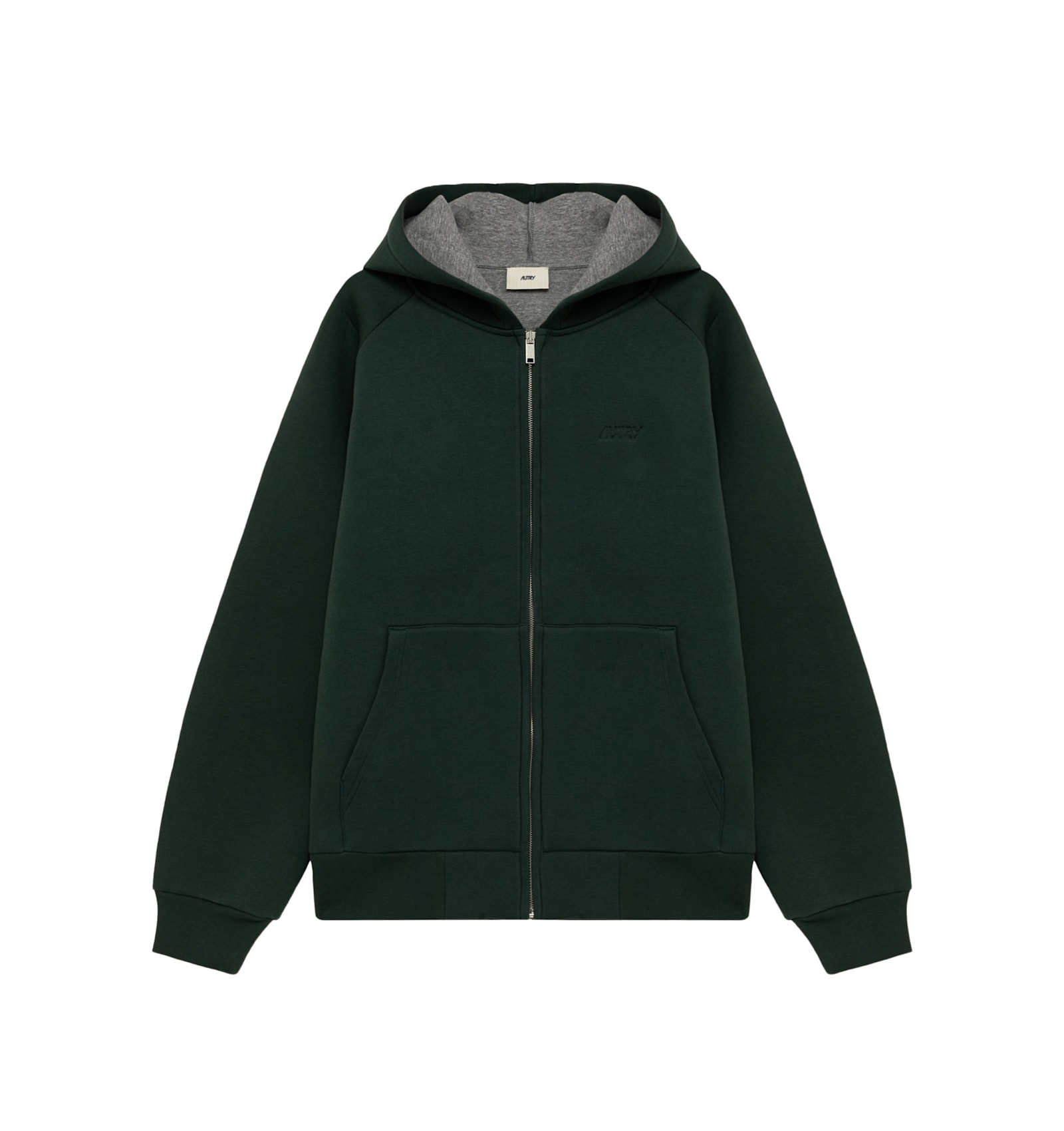 Autry Oversized Hooded Neoprene Jacket In Green