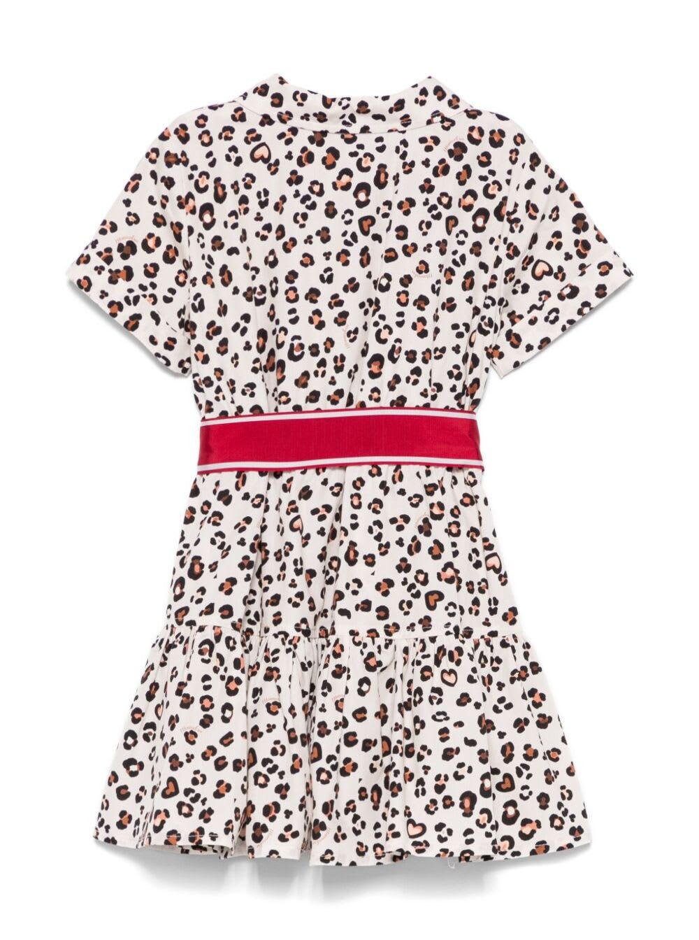 Monnalisa Leopard-print Dress In Multicolor