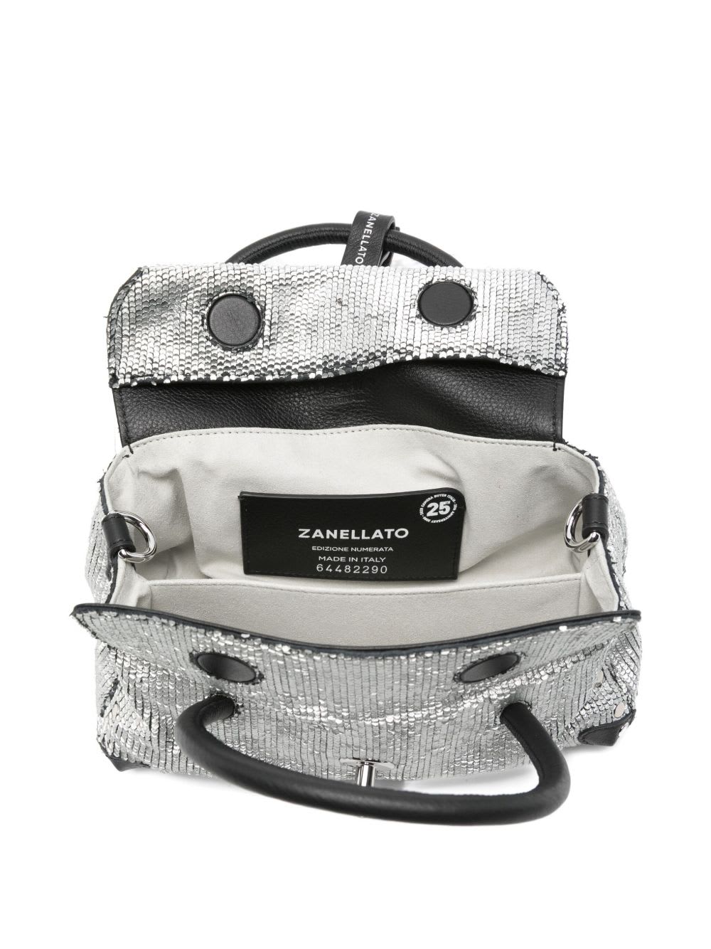 Zanellato Dotta Cbi Baby Leather Handbag In Silver