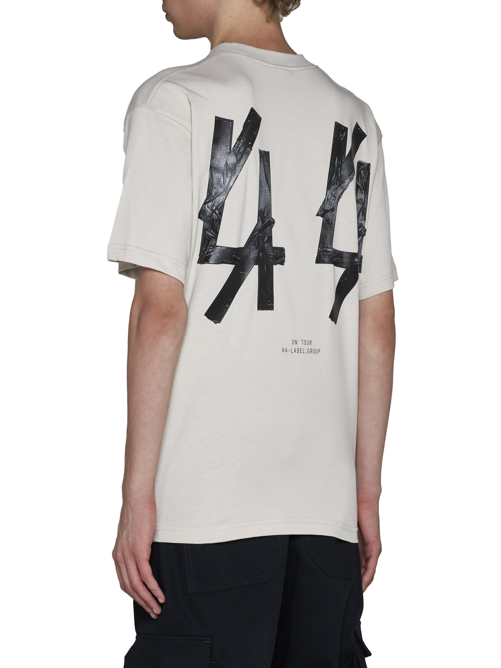 Shop 44 Label Group T-shirt In Dirty White+44 Gaffer Print