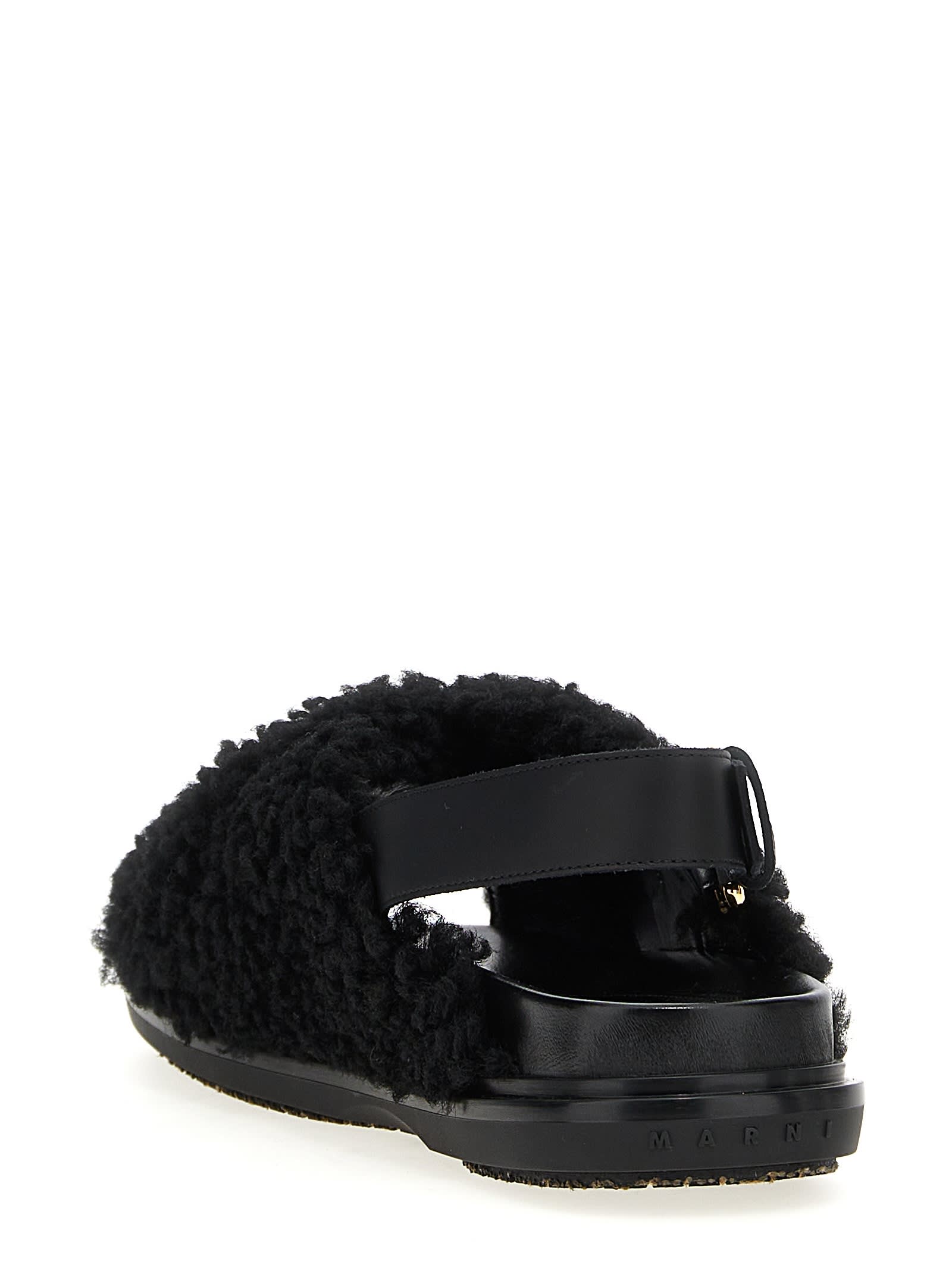 Shop Marni Fusbett Sandals In Black