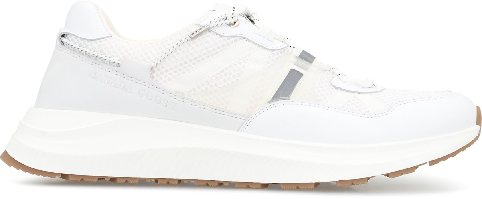 Canada Goose Cascade Leather Mesh Panel Sneakers In White