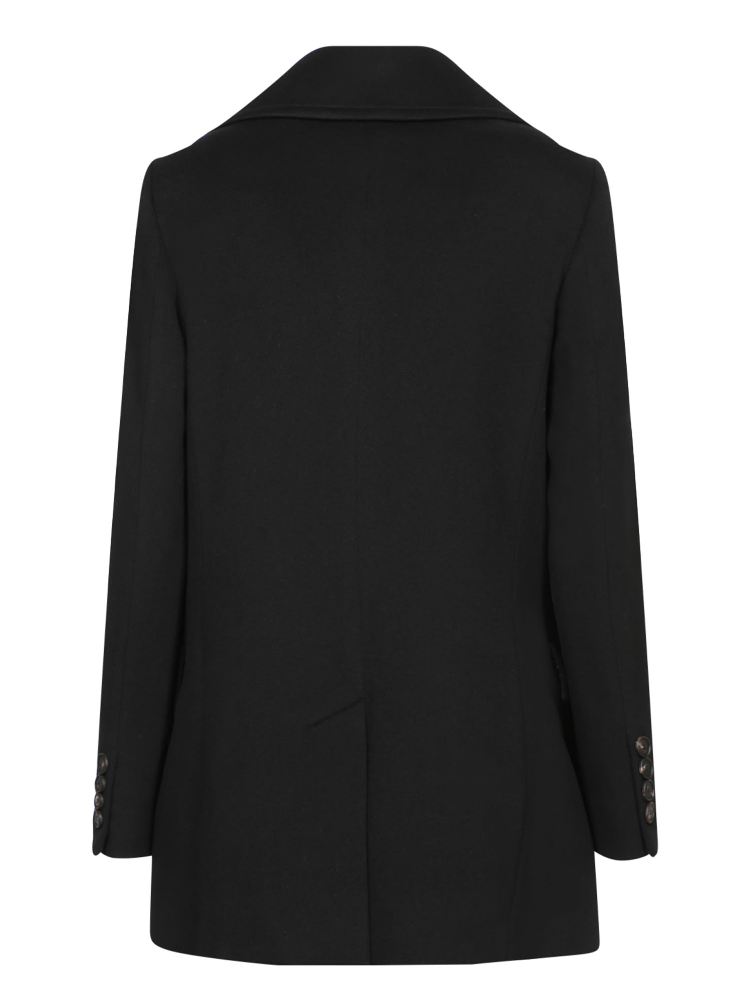 Tagliatore Blanche Wool And Cashmere Black Coat In Black