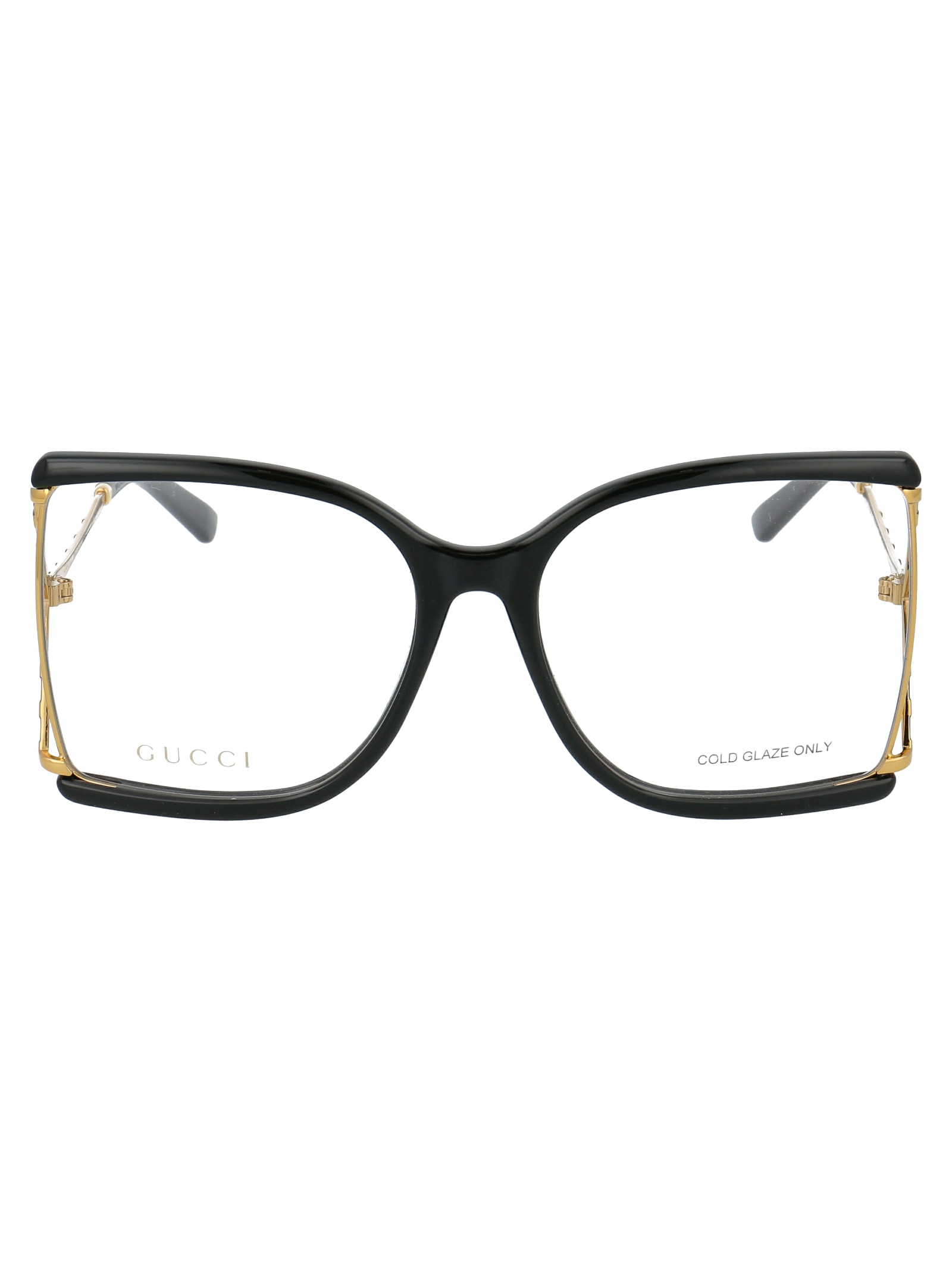 Gucci Gg0592o Glasses In 001 Black Gold Transparent