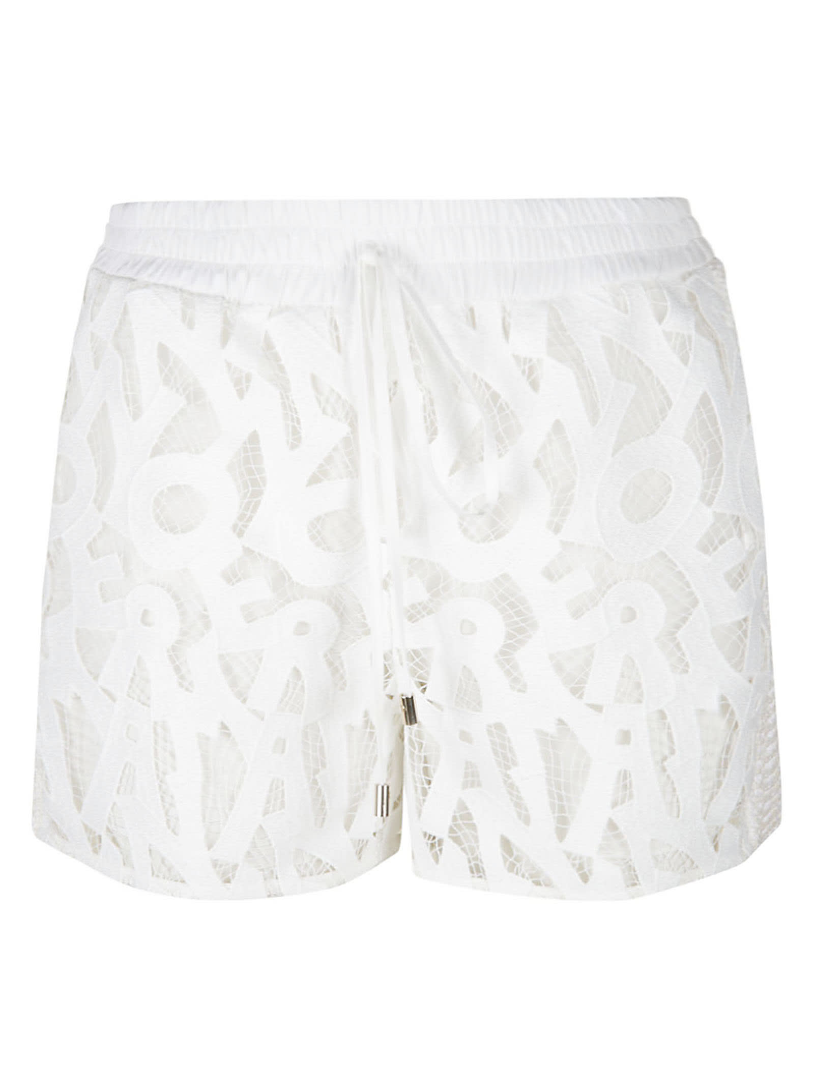 Ermanno Scervino Drawstring Waist Perforated Shorts