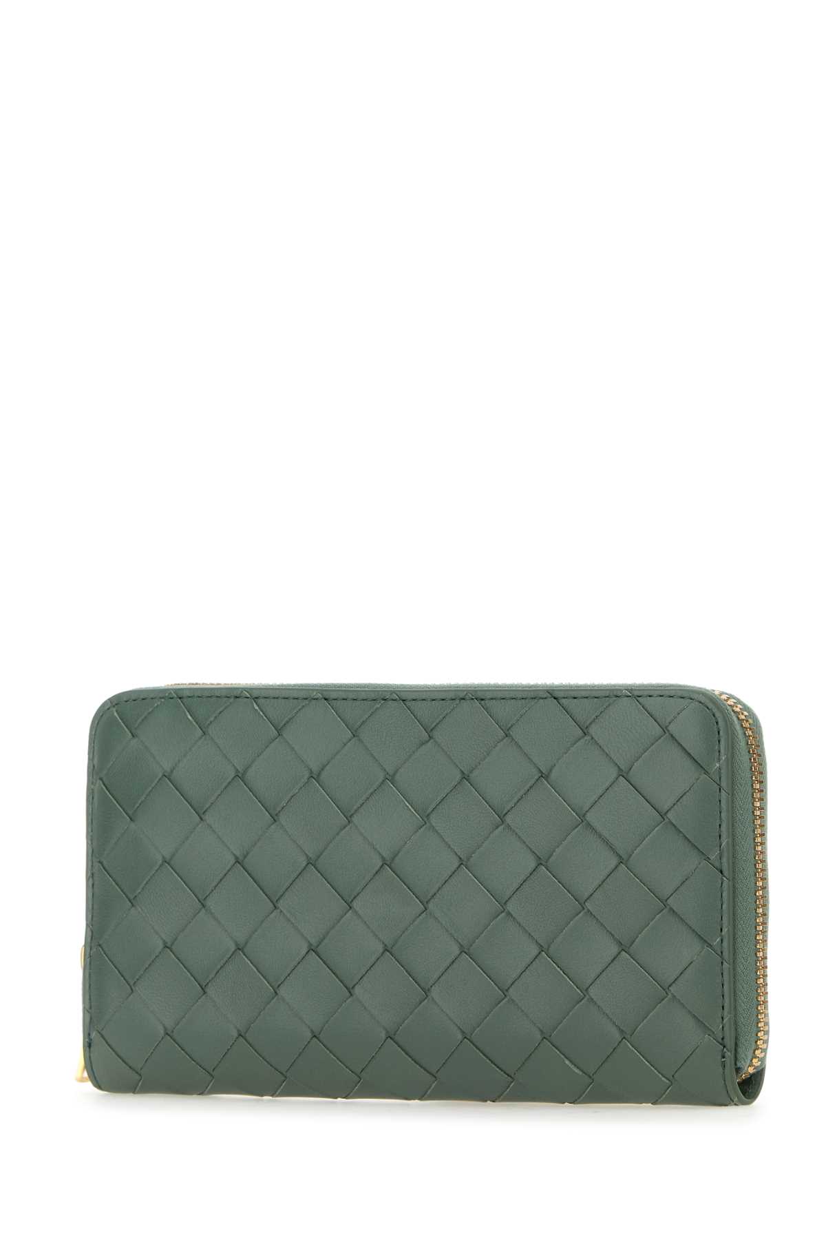 Shop Bottega Veneta Sage Green Nappa Leather Intrecciato Wallet In Alohe