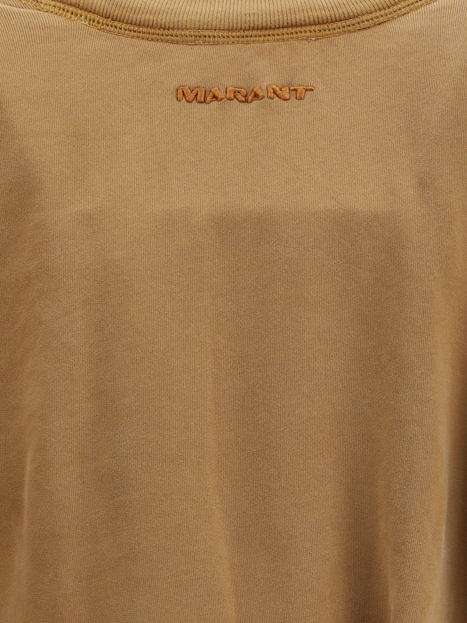 Isabel Marant Étoile Sandrina Long Sleeve Cotton Fleece Dress In Brown