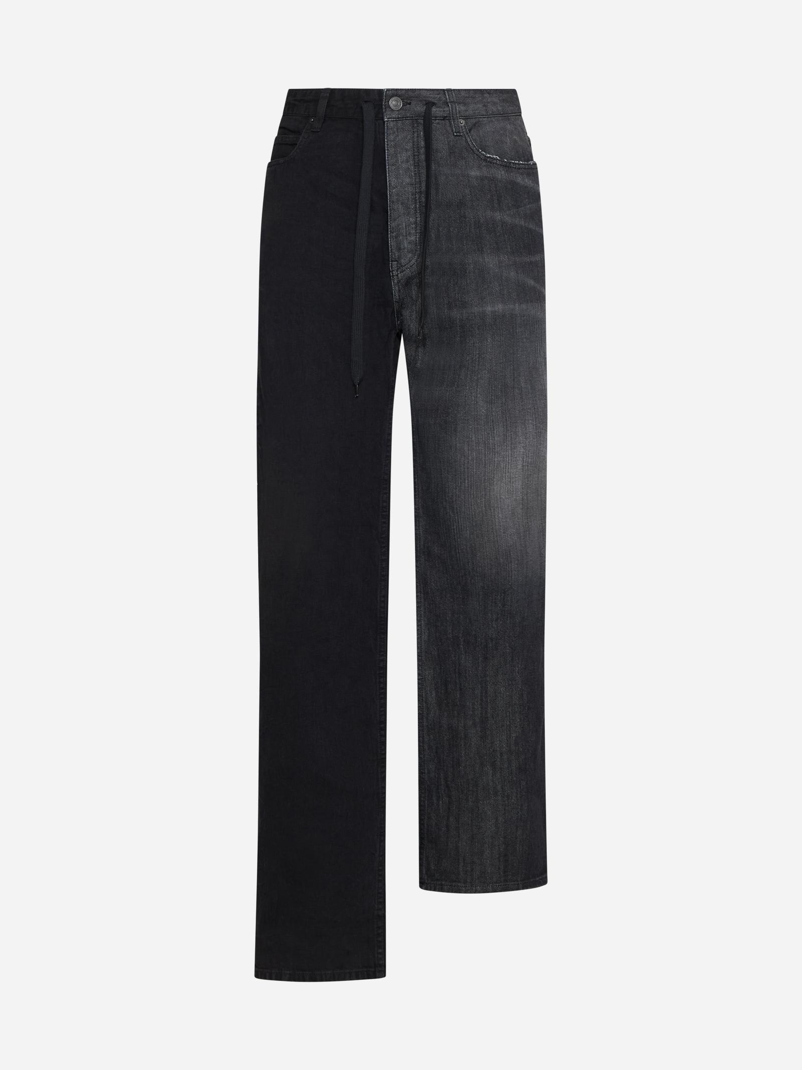 Shop Balenciaga Fifty-fifty Jeans In Black