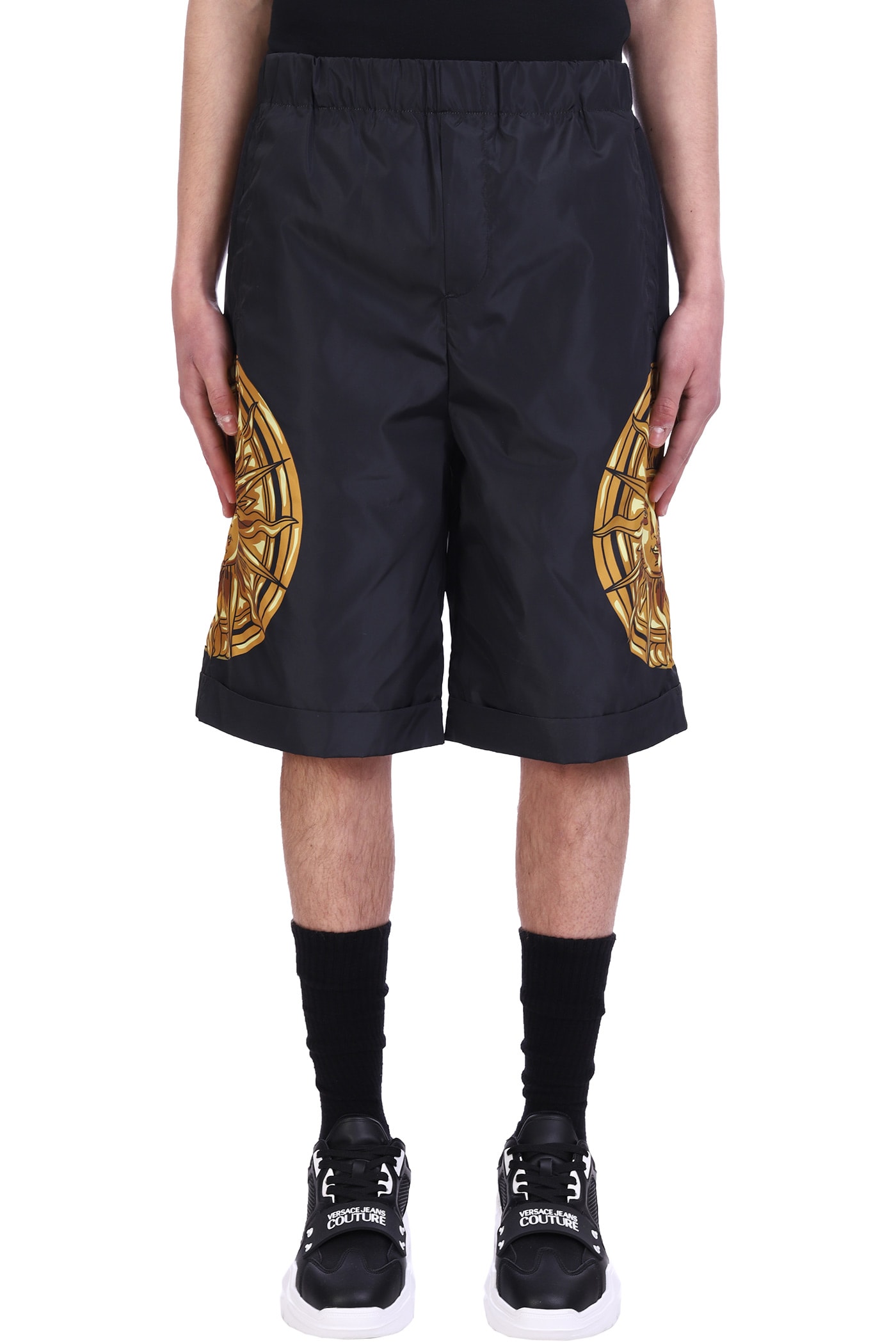 Versace Jeans Couture Shorts In Black Polyester