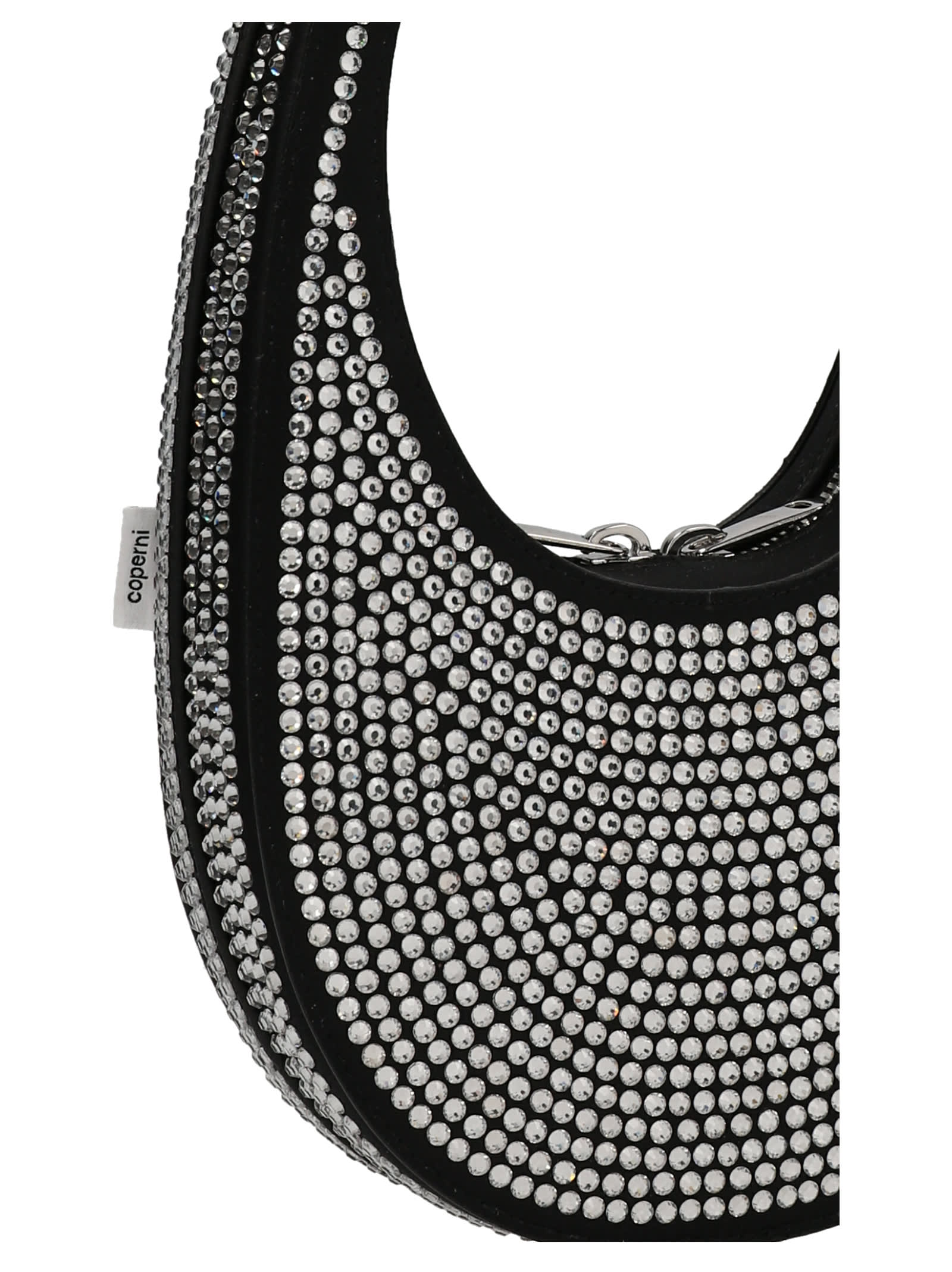 Shop Coperni Crystal-embellished Mini Swipe Bag Handbag In Black