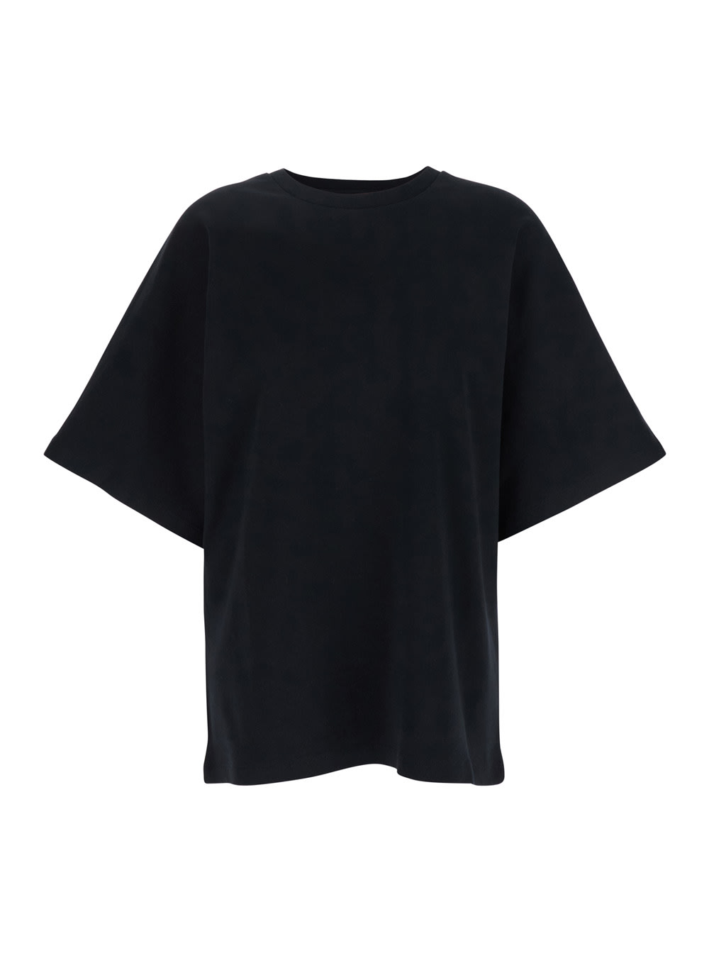 Black Crewneck T-shirt With Logo Printed On The Back In Cotton Woman