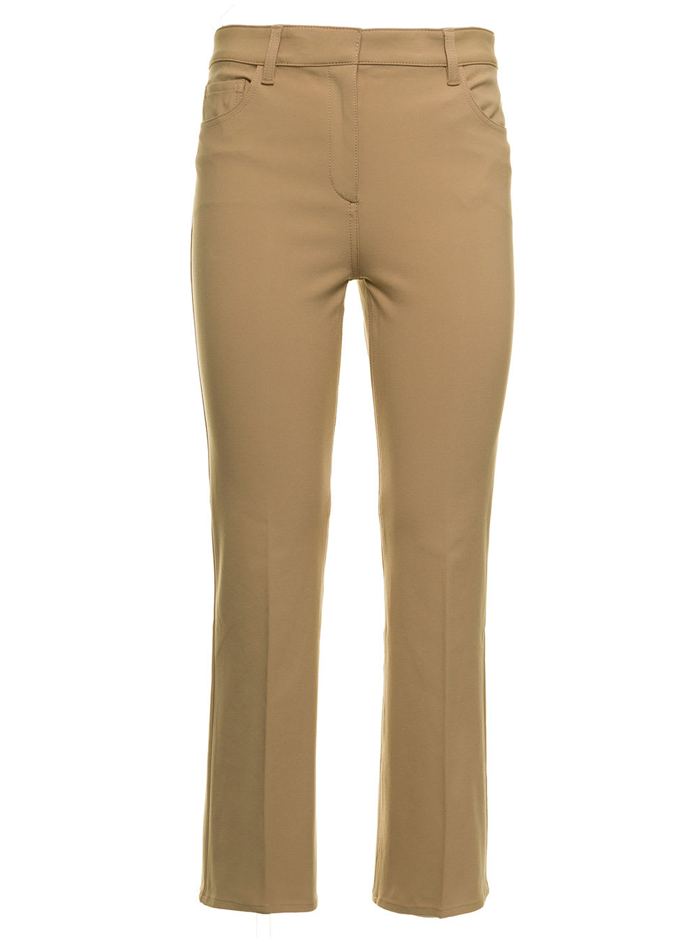 Theory Womans Beige Cotton Blend Trousers