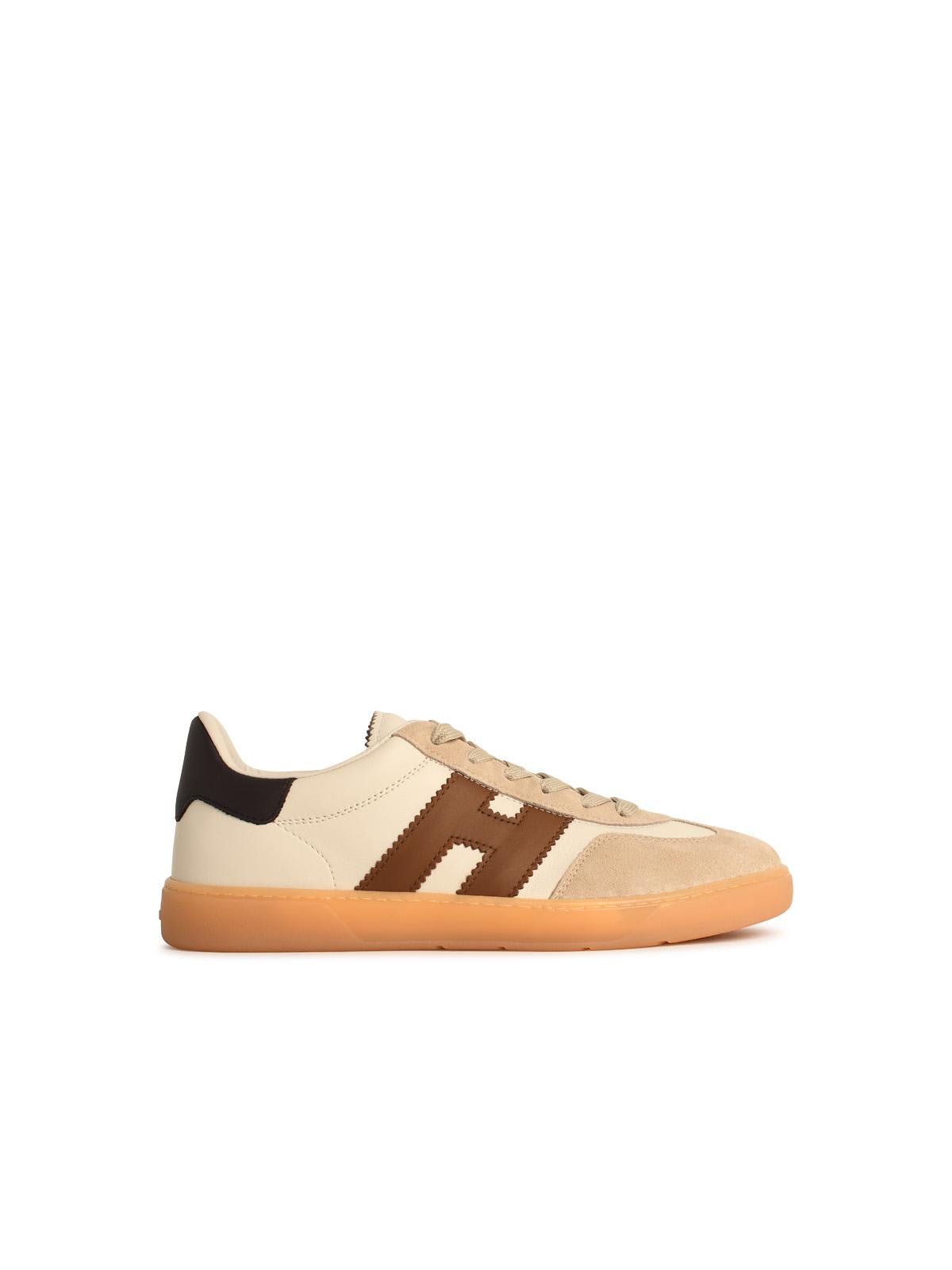 Hogan Cool Smooth And Suede Leather Sneakers Shoes In White