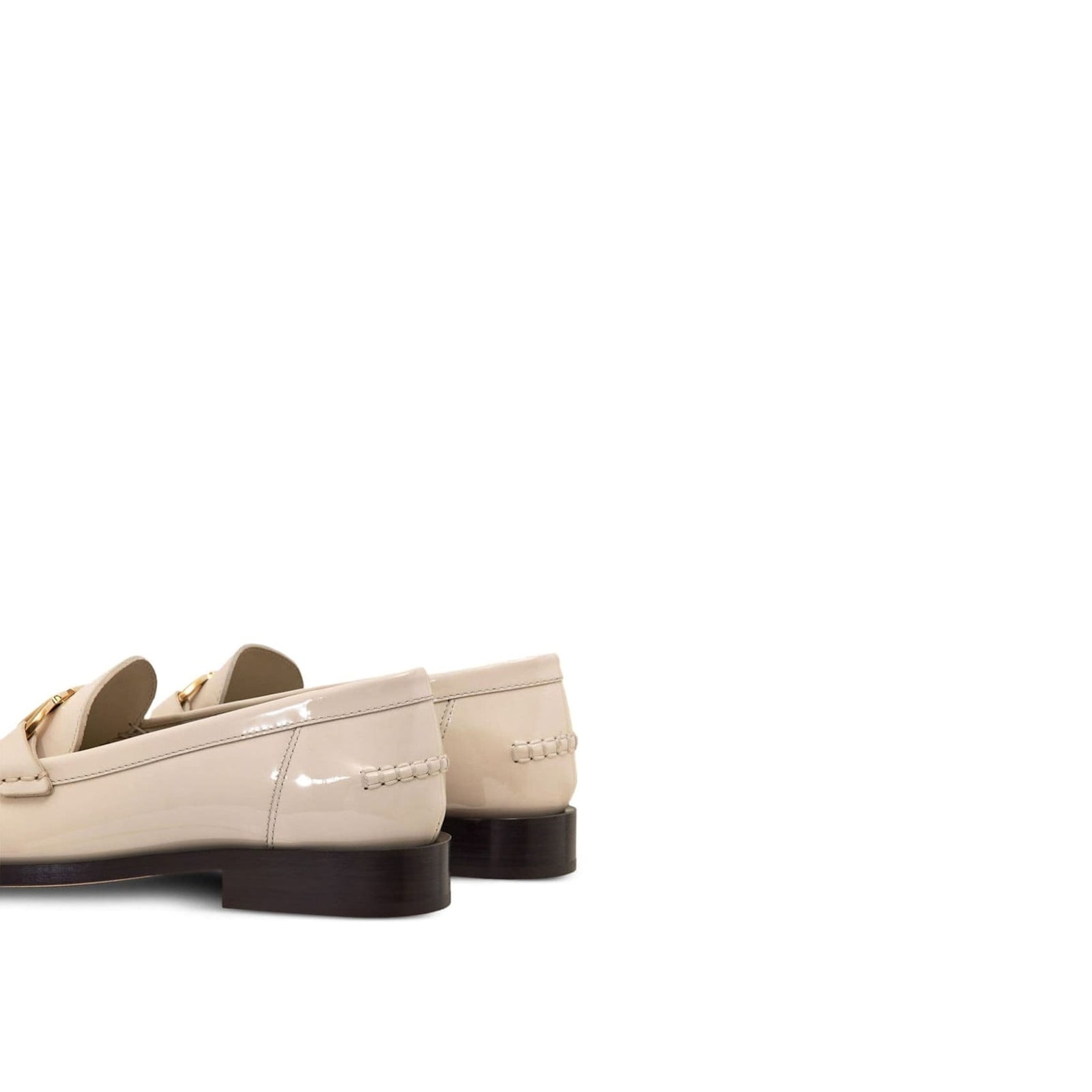 Ferragamo Patent Leather Loafers In White