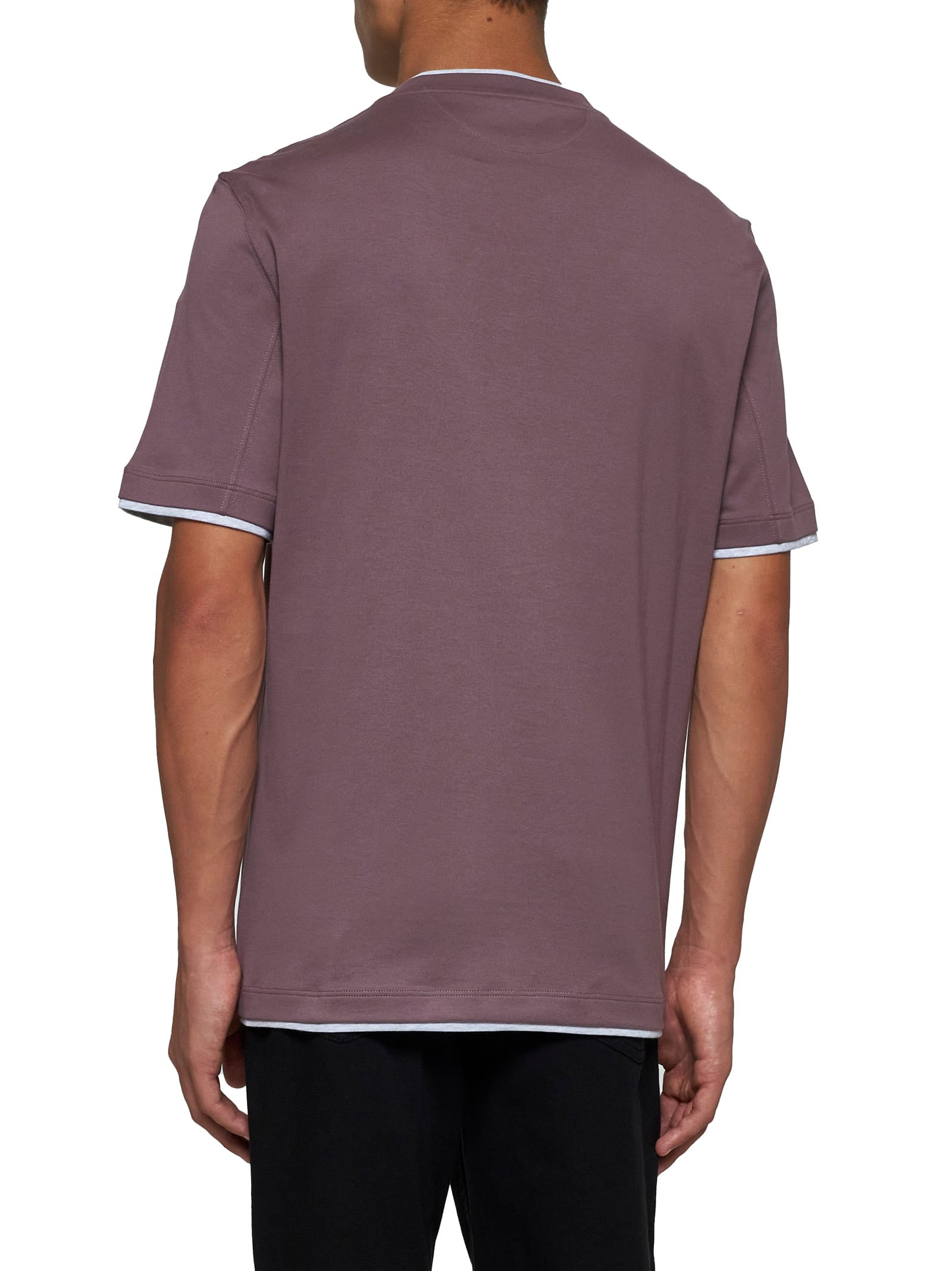 Shop Brunello Cucinelli T-shirt In Cipolla+grigio Chiaro