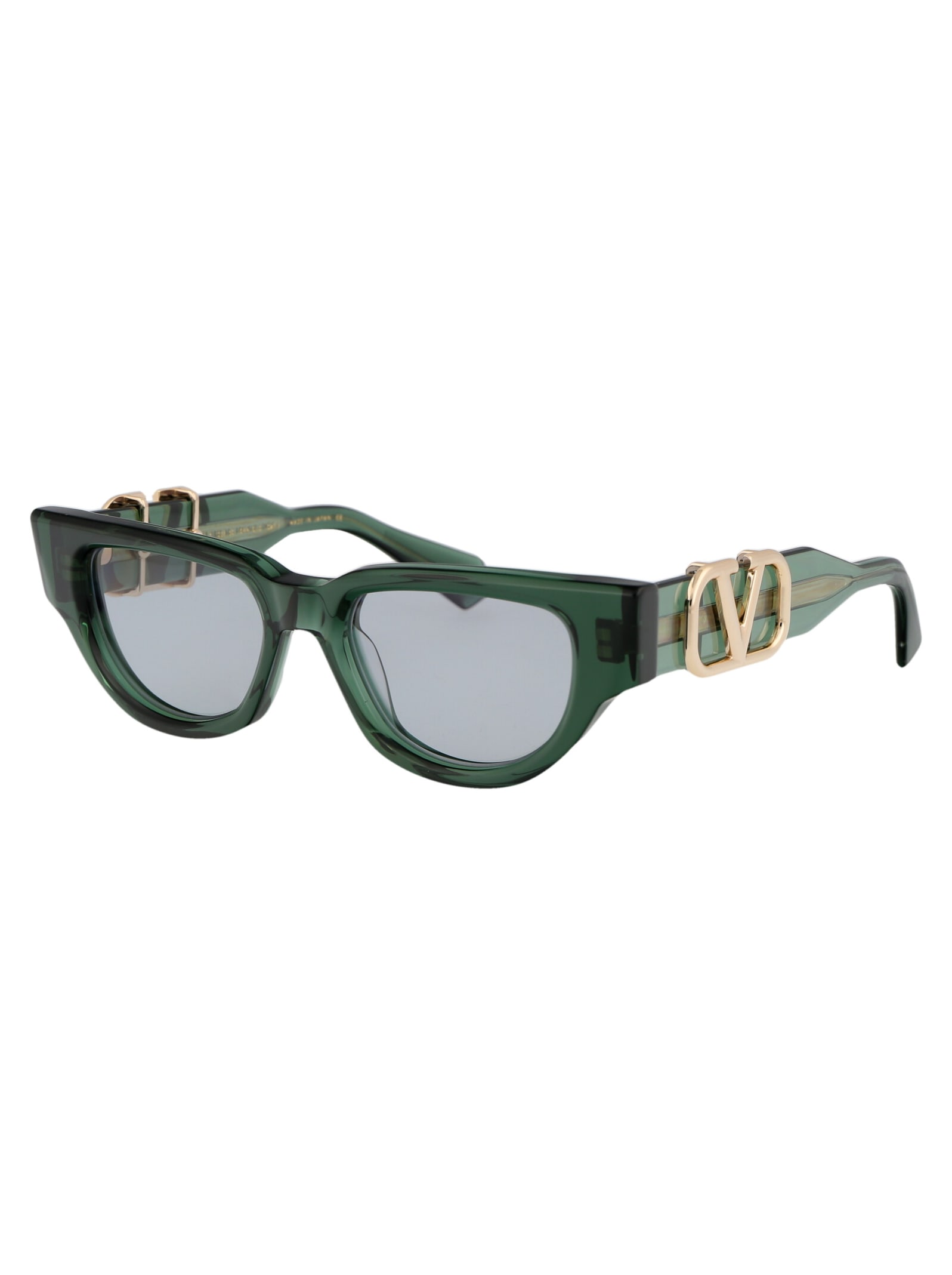 Shop Valentino V - Due Sunglasses In 103e Grn - Gld