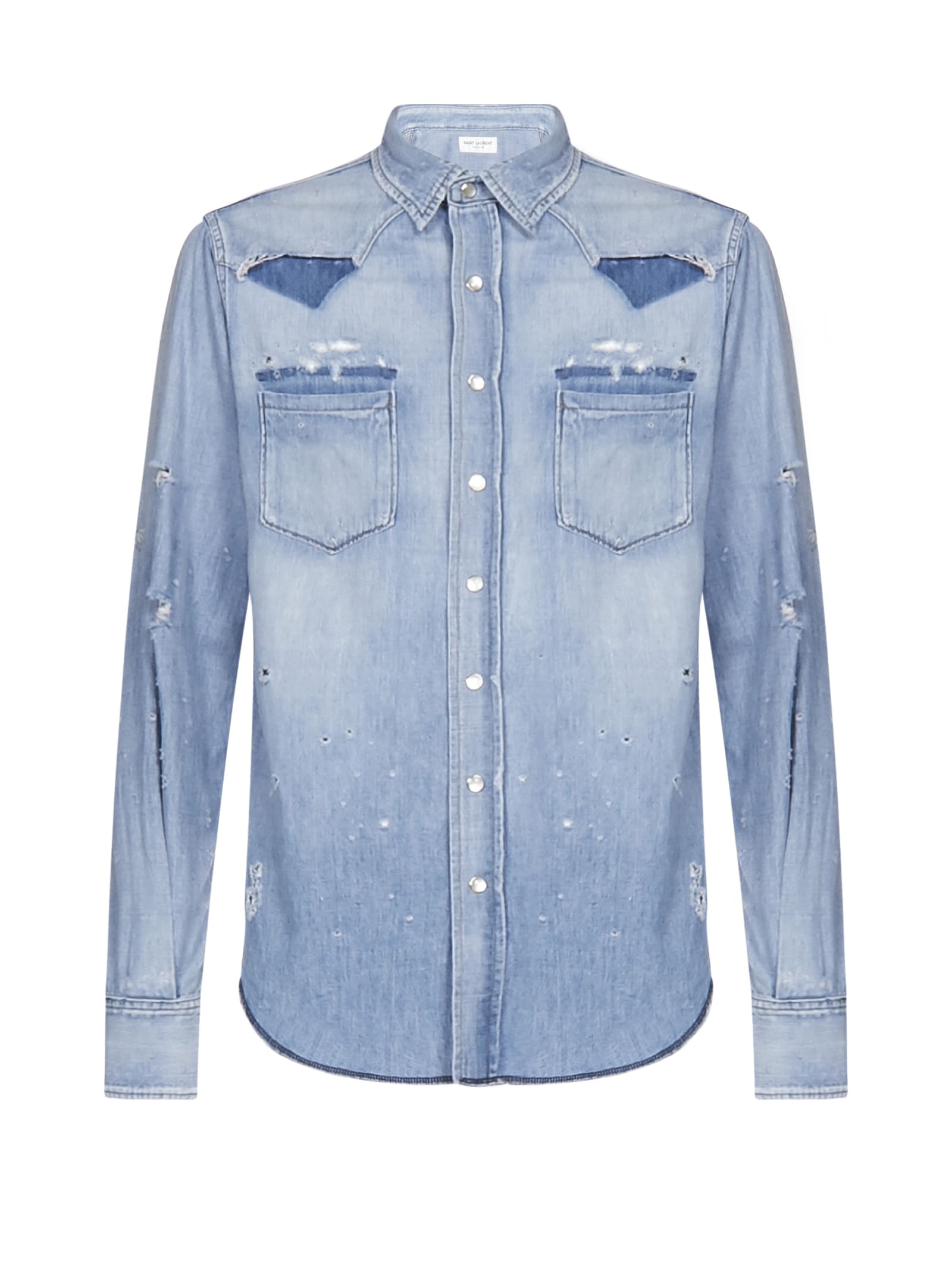 SAINT LAURENT CLASSIC WESTERN DENIM SHIRT,11257964