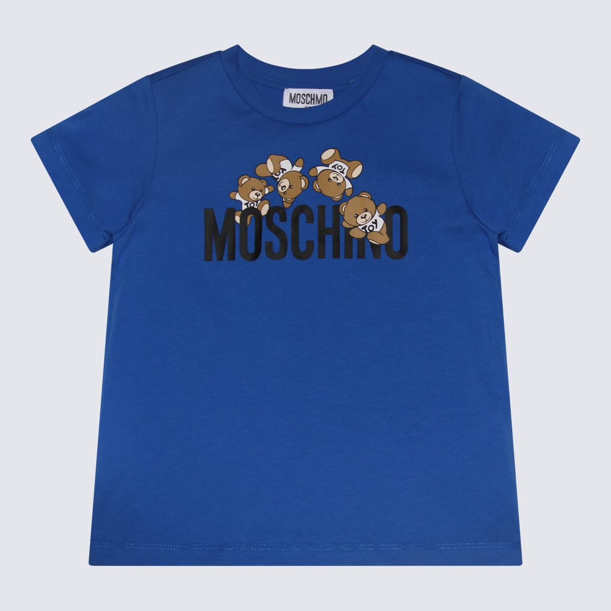 Shop Moschino Blue Multicolour Cotton T-shirt