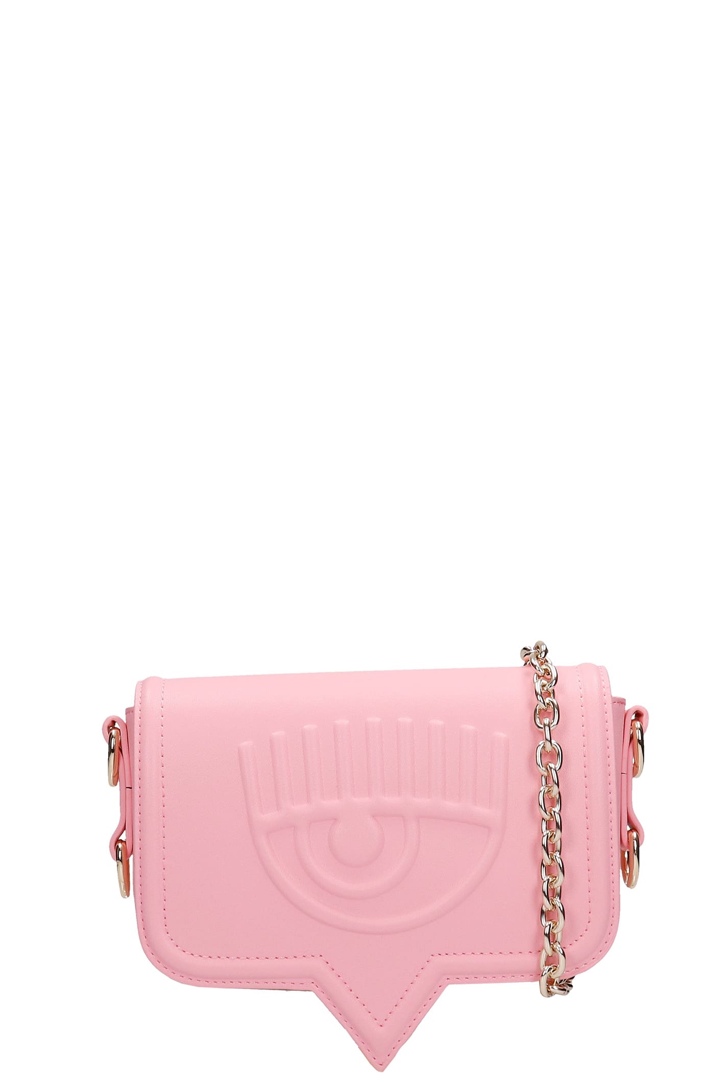 Click to view more detailed imagery on our partner's website Chiara Ferragni Shoulder Bag In Rose-pink Synthetic Fibers