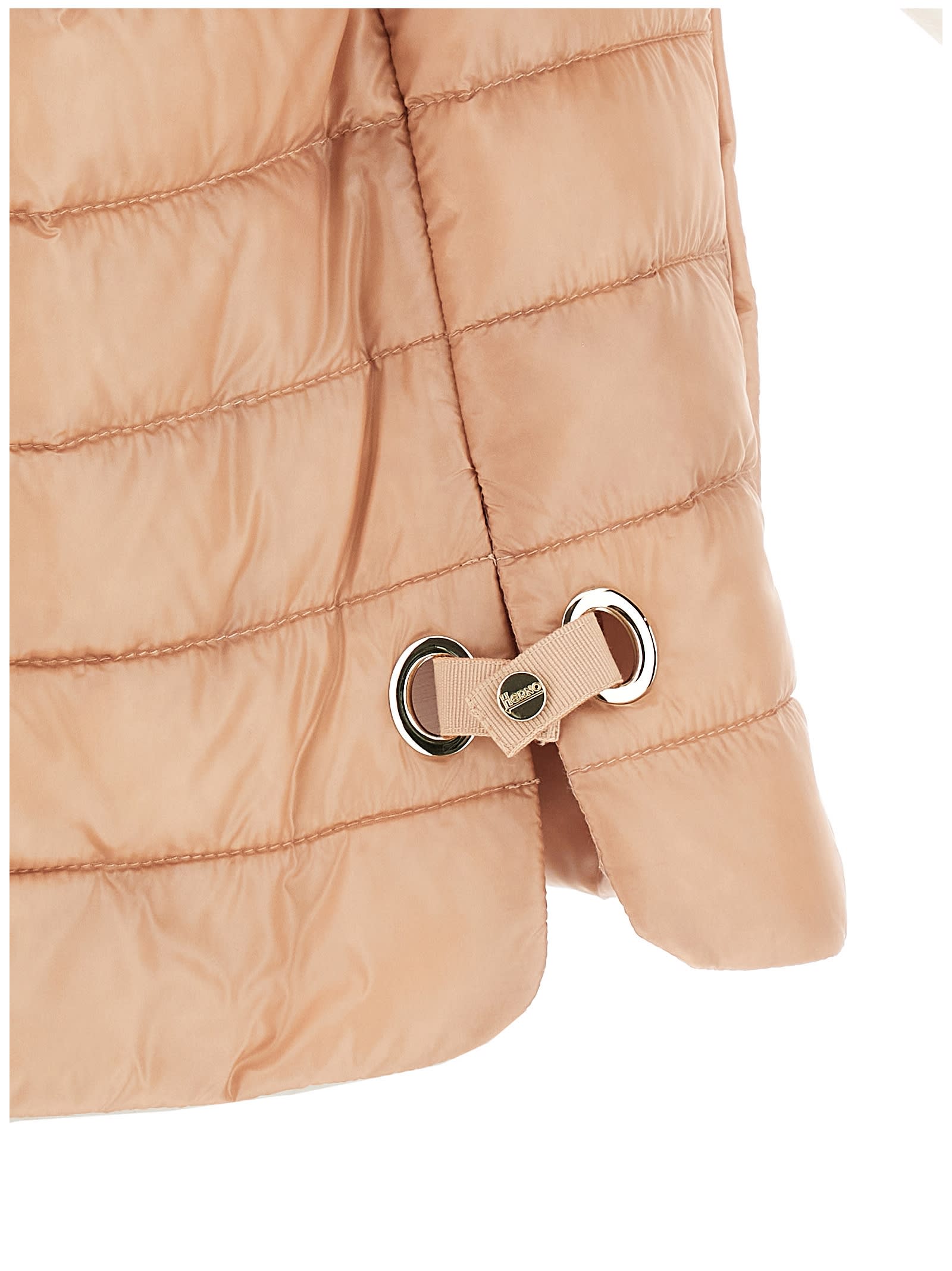Herno Women Nylon Short Down Jacket In Pink