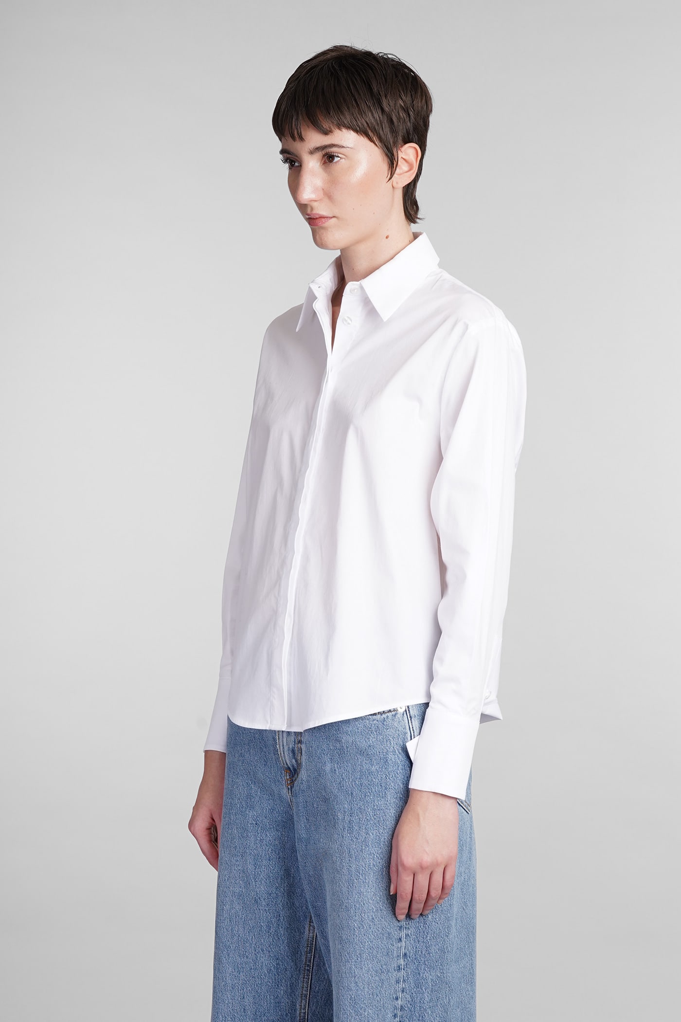 Shop Mvp Wardrobe Cocoa Shirt In White Cotton