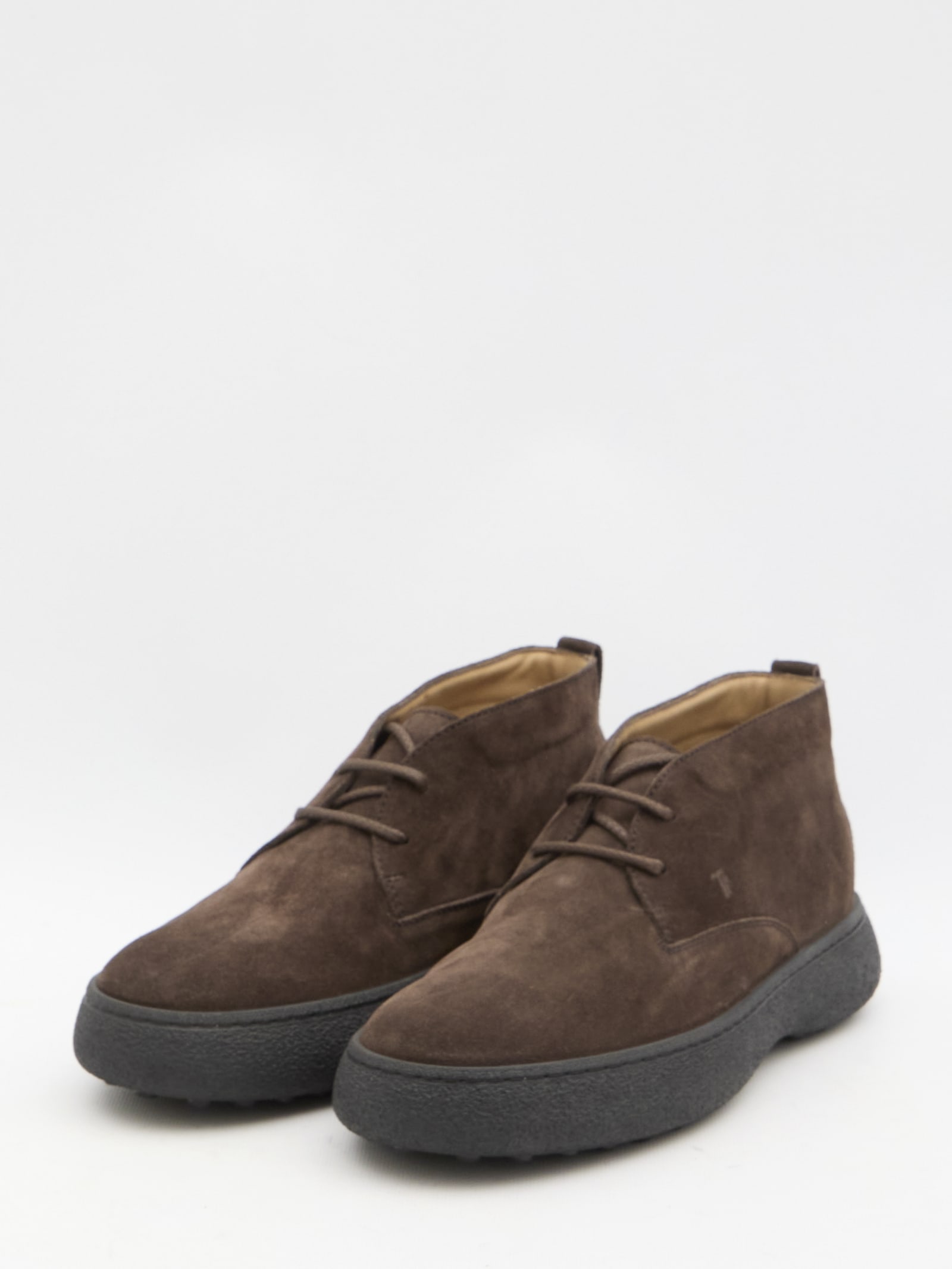 Shop Tod's Desert Boots In Suede Tods In Brown