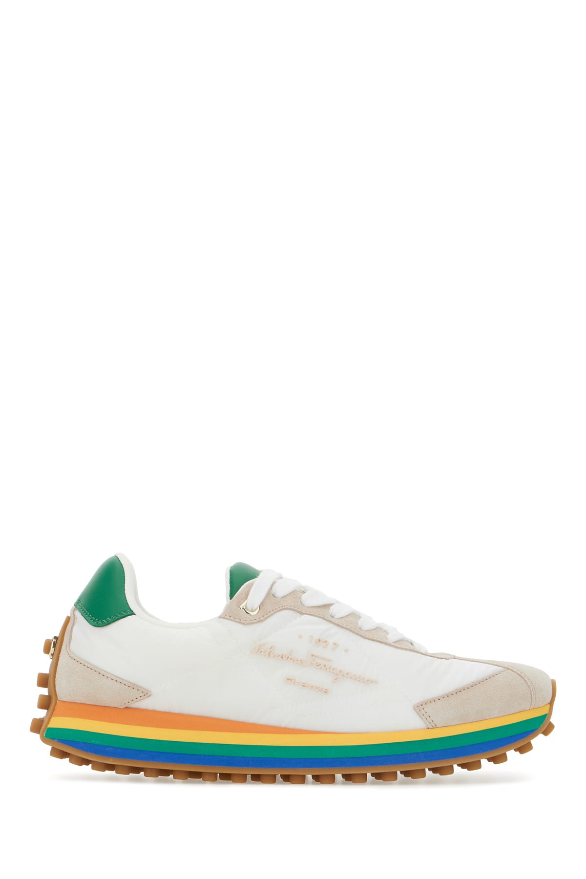 Shop Ferragamo Multicolor Acrylic And Suede Sneakers In 001