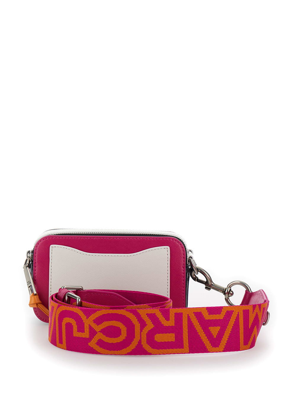 Shop Marc Jacobs The Snapshot Fuchsia Shoulder Bag With Metal Logo At The Front In Leather Woman In Pink