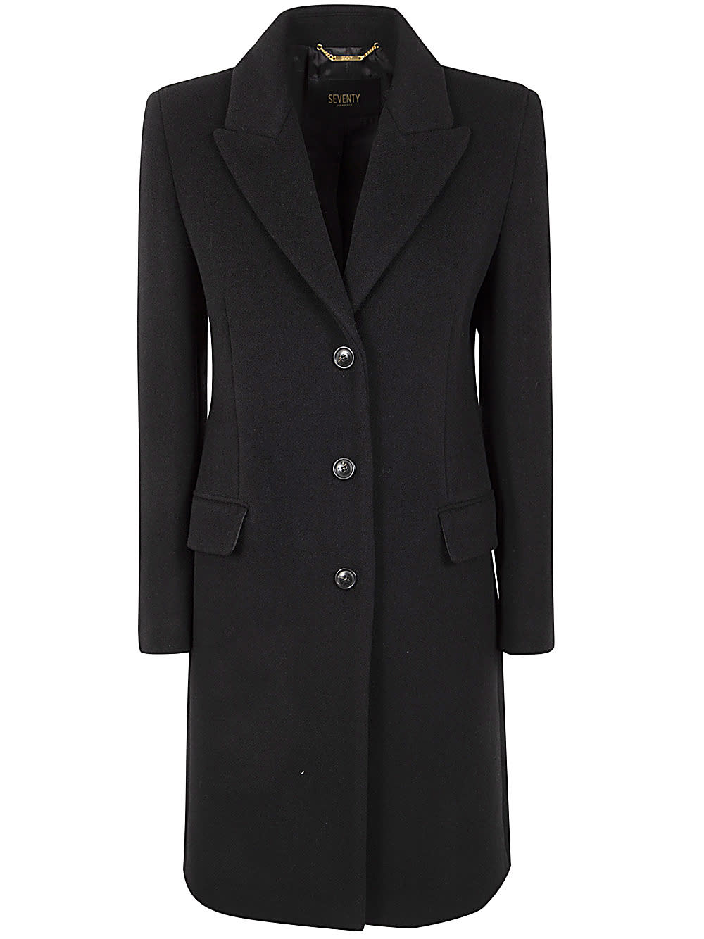 Shop Seventy Single Breasted Coat In Black