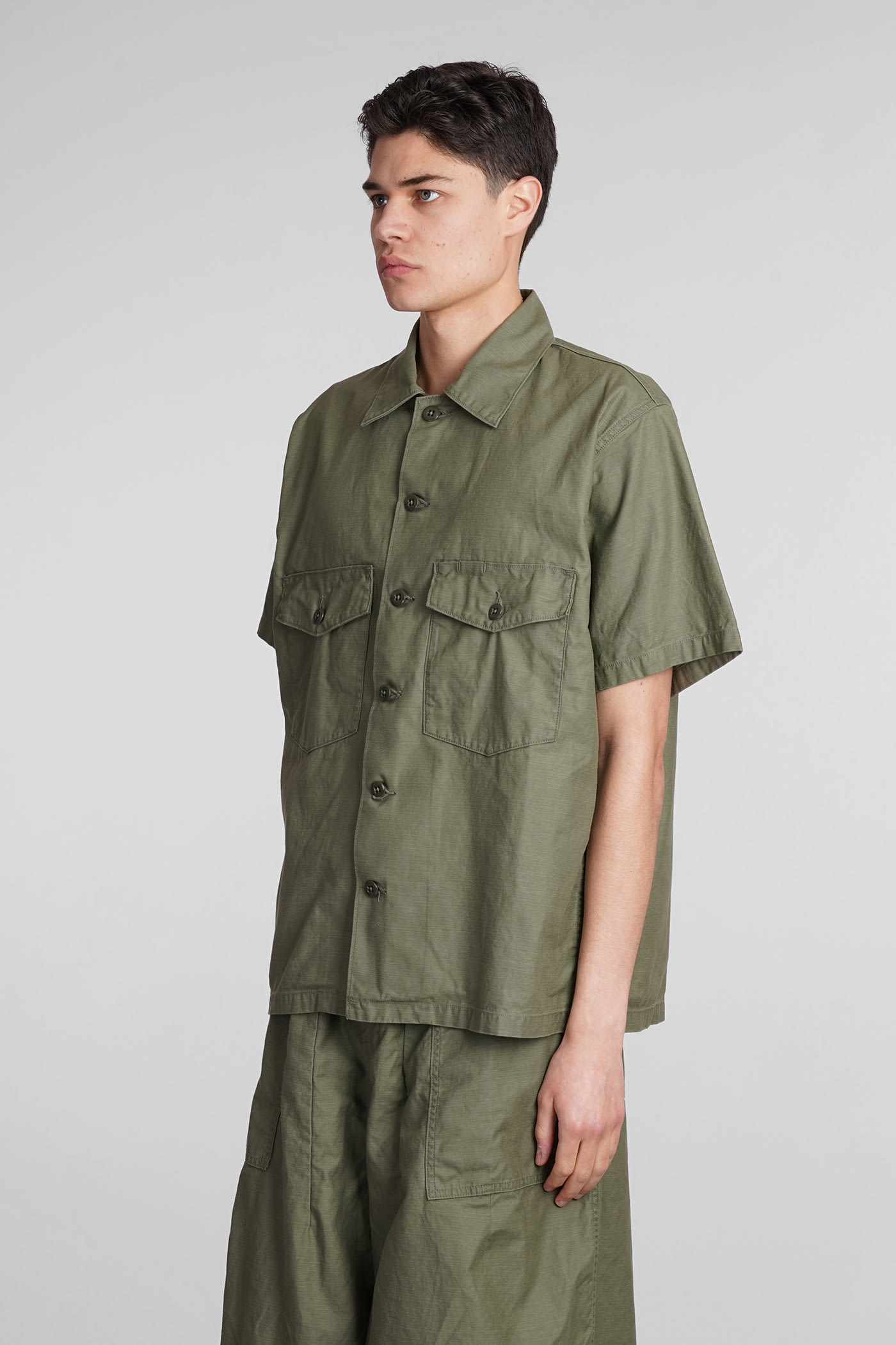 Shop Needles Shirt In Green Cotton