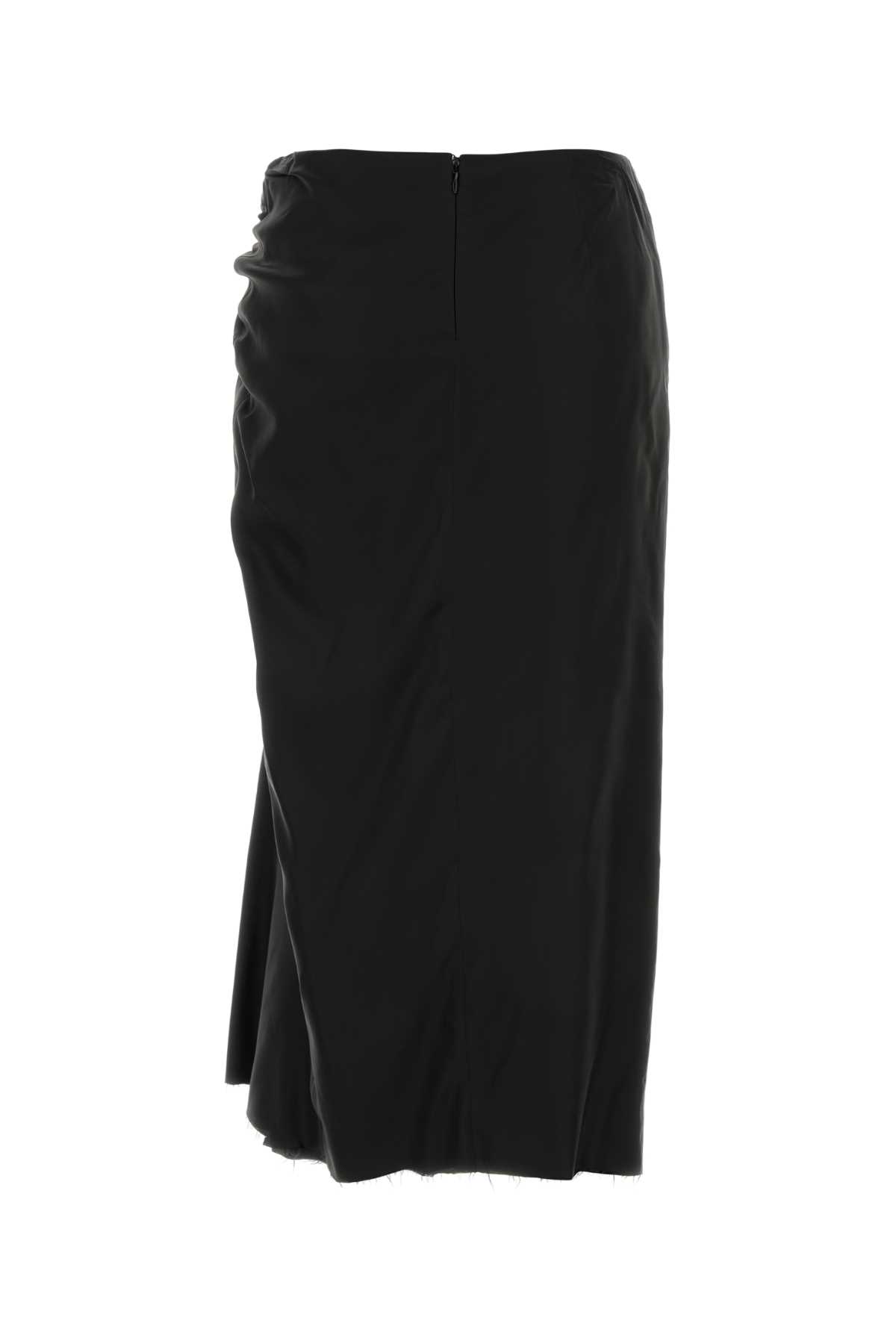 Balenciaga Draped Cupro Midi Skirt