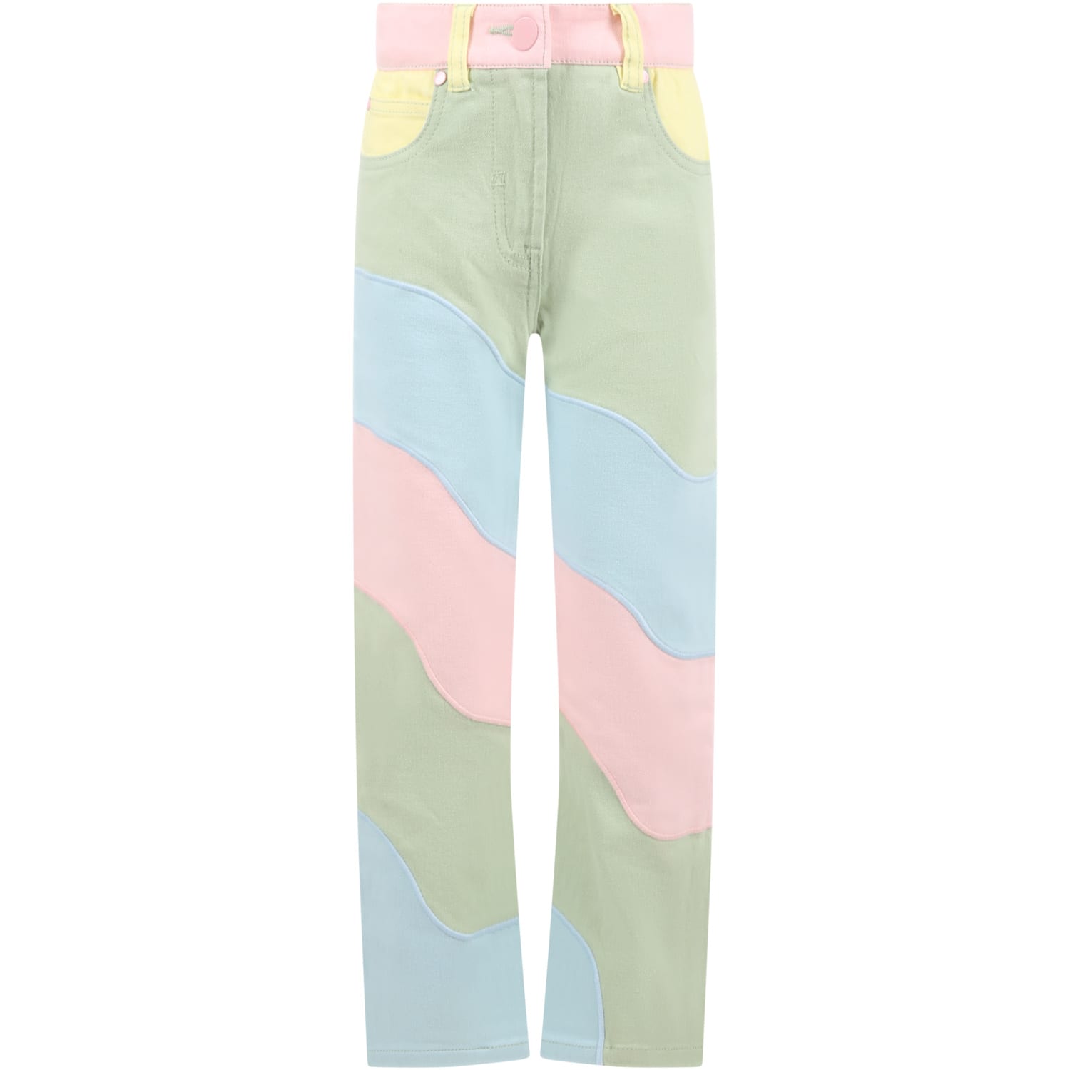 Stella Mccartney Kids' Multicolor Jeans For Girl With Logo Patch