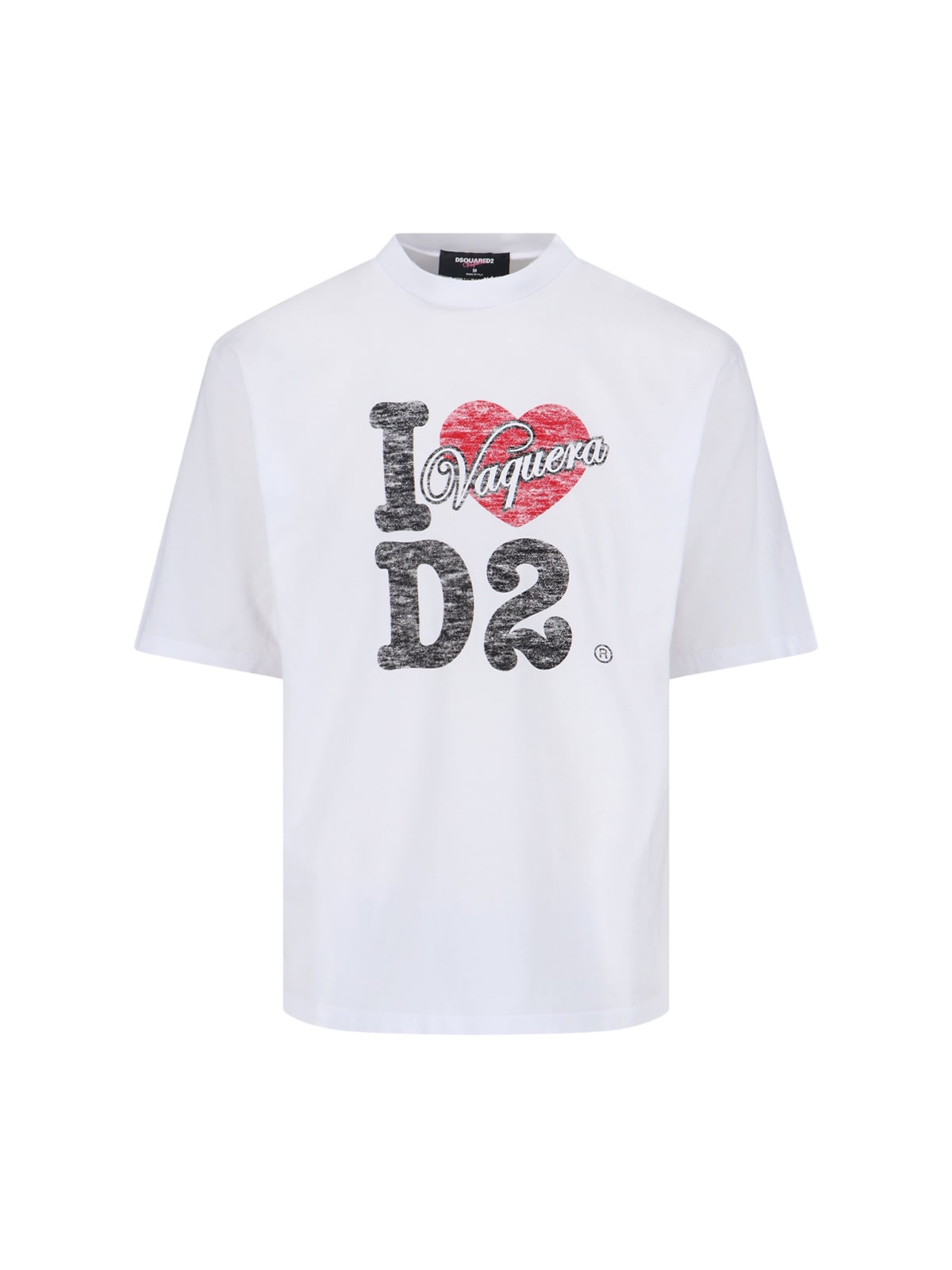 Dsquared2 Graphic Print Crew Neck Short Sleeve T-shirt In White