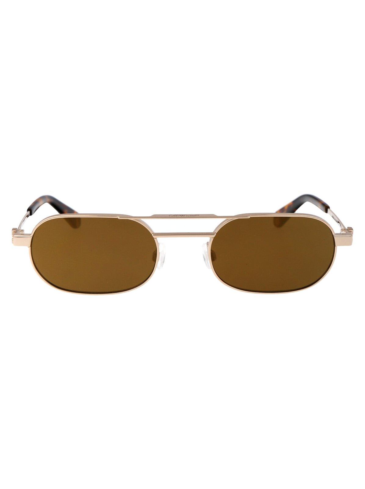 Shop Off-white Vaiden Oval Frame Sunglasses In Oro