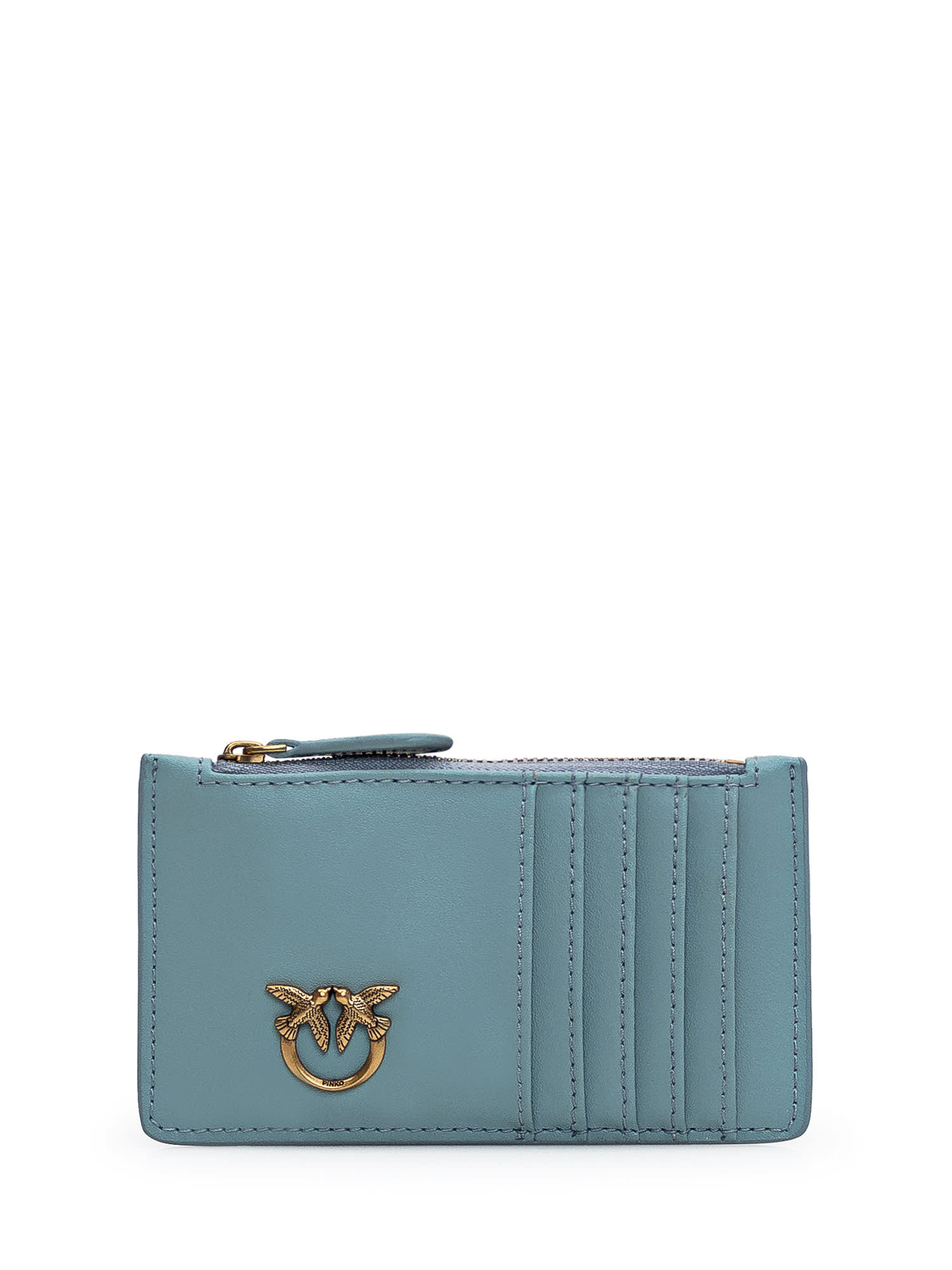 Pinko Cardholder With Logo In Light Blue