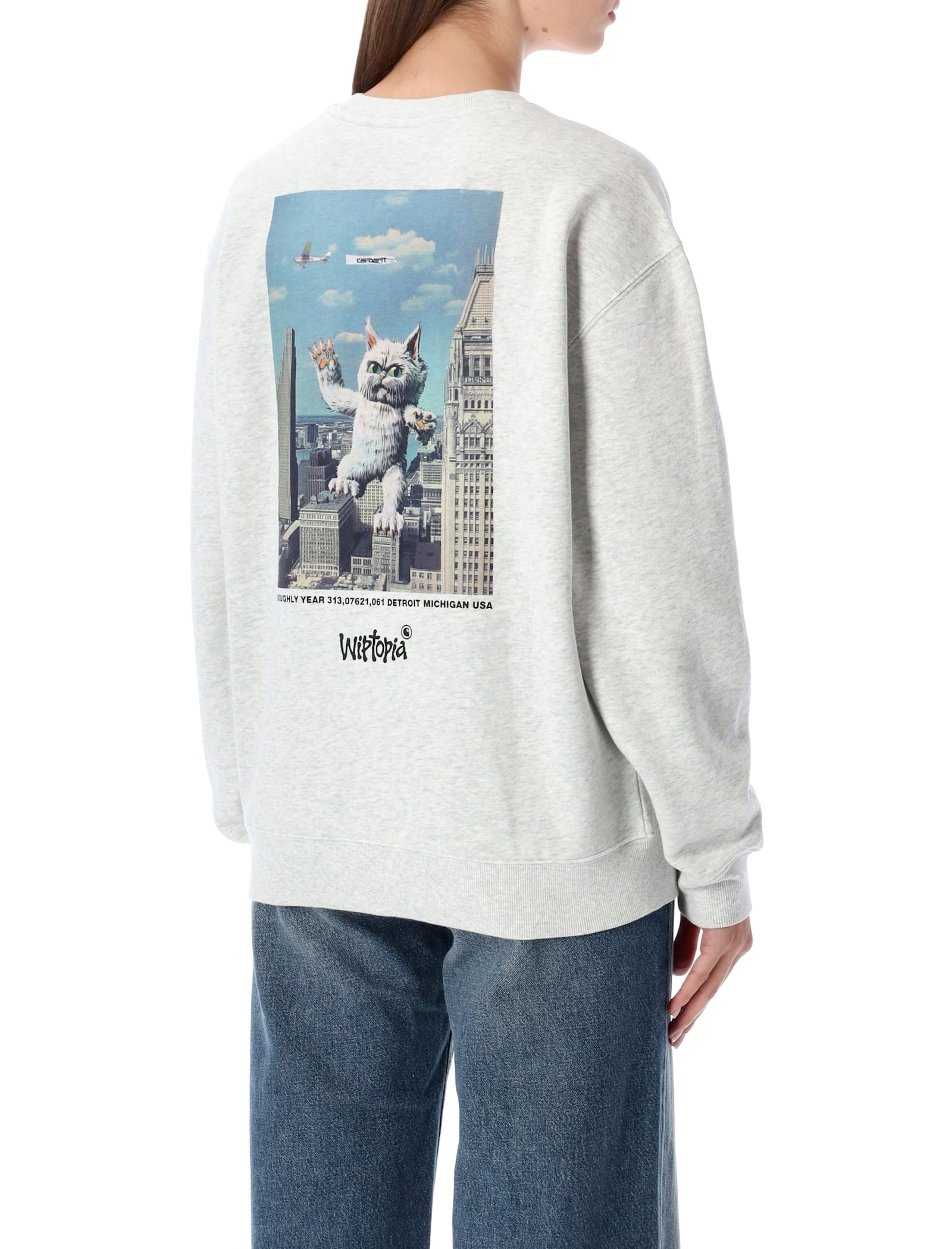 Carhartt Wip Grey W Wiptopia Script Sweatshirt In Gray