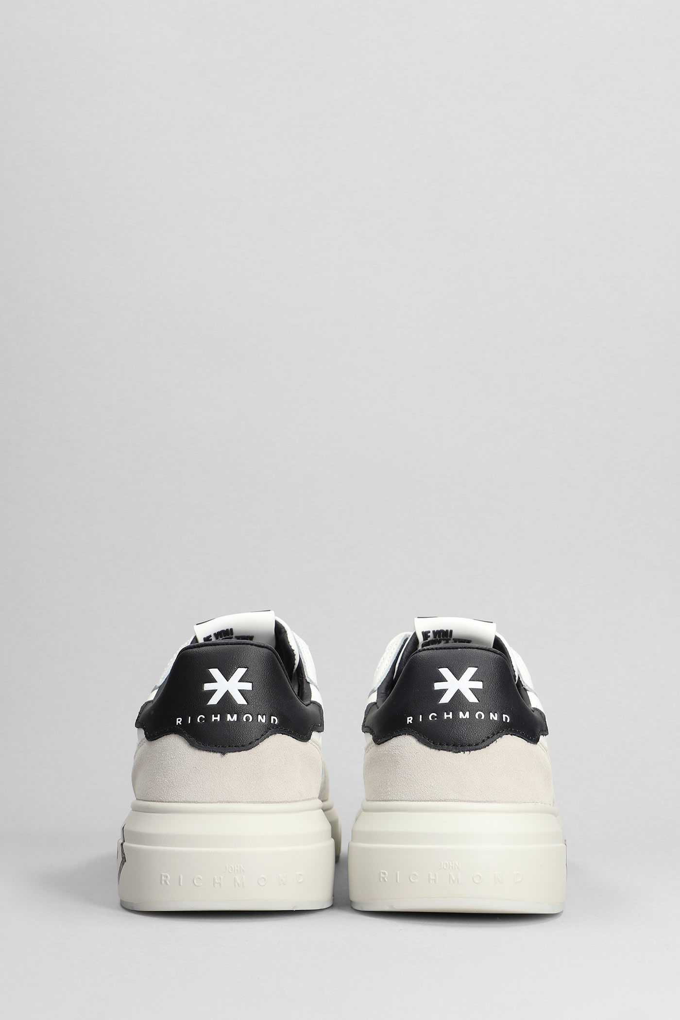 Shop John Richmond Sneakers In White Suede And Leather