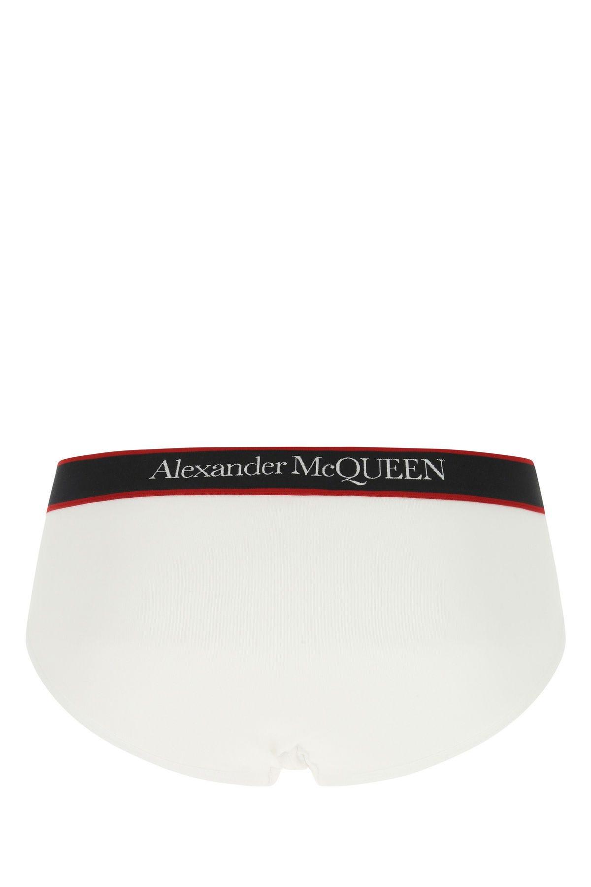 Shop Alexander Mcqueen White Stretch Cotton Slip