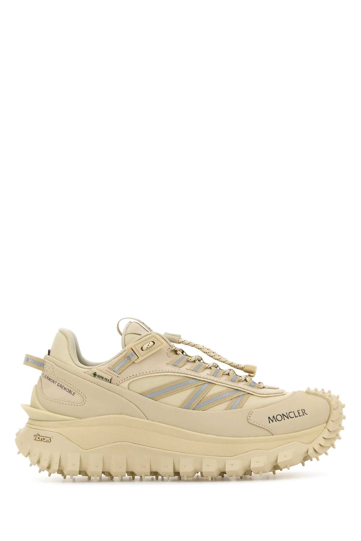 Shop Moncler Beige Fabric Trailgrip Gtx Sneakers In 200