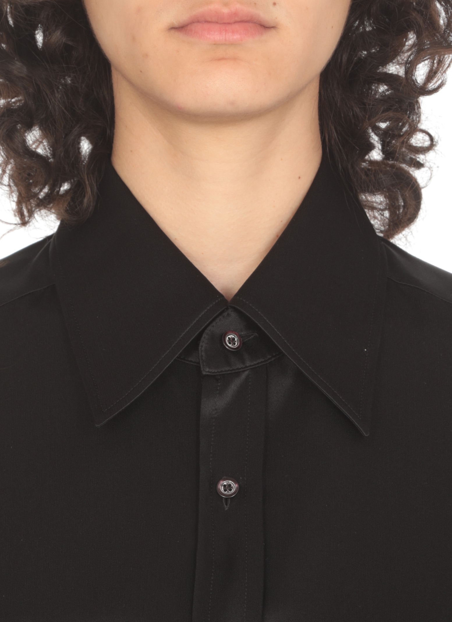 Shop Maison Margiela Silk Shirt In Black