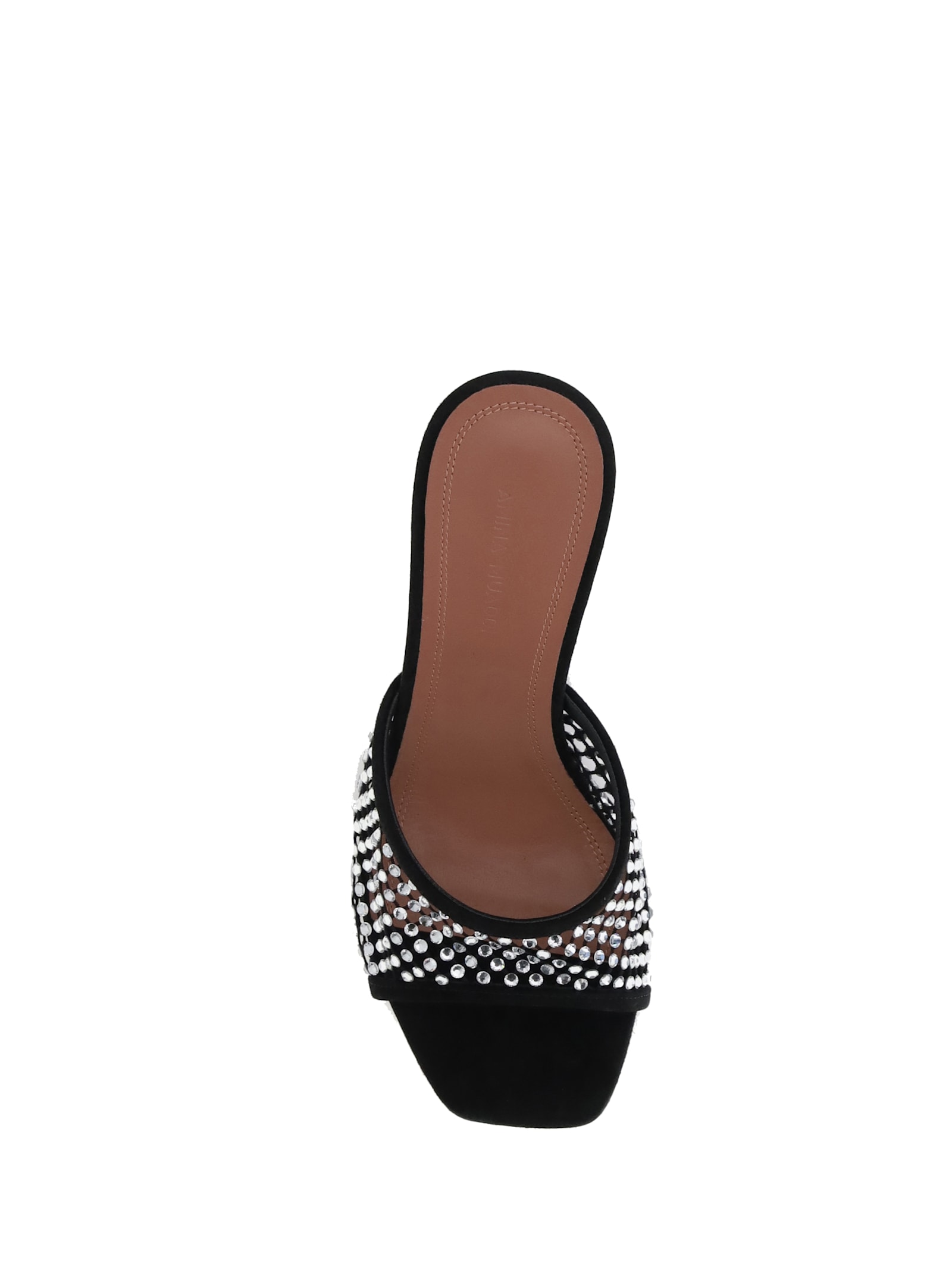 Amina Muaddi Black Slip On Heels