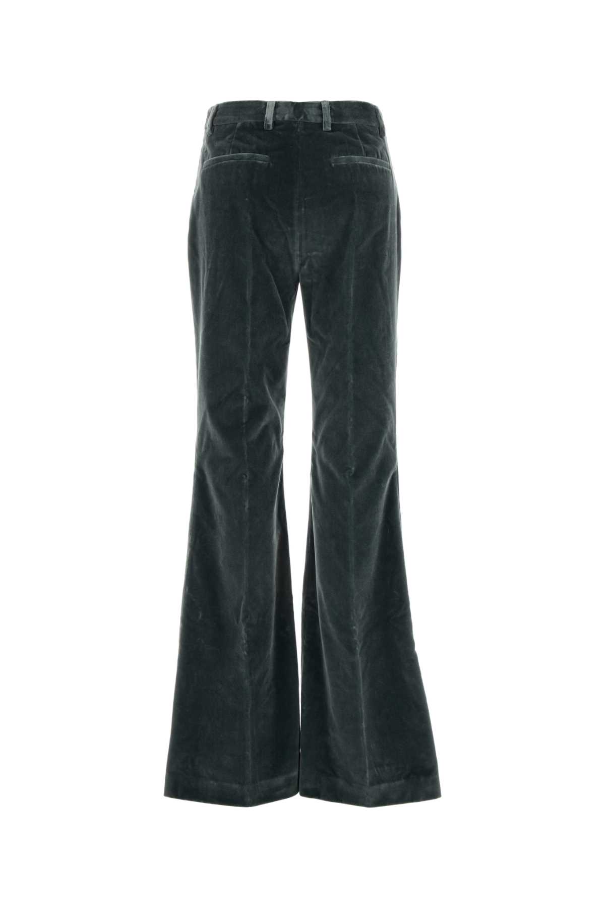 Shop Etro Dark Grey Velvet Pant In B6214