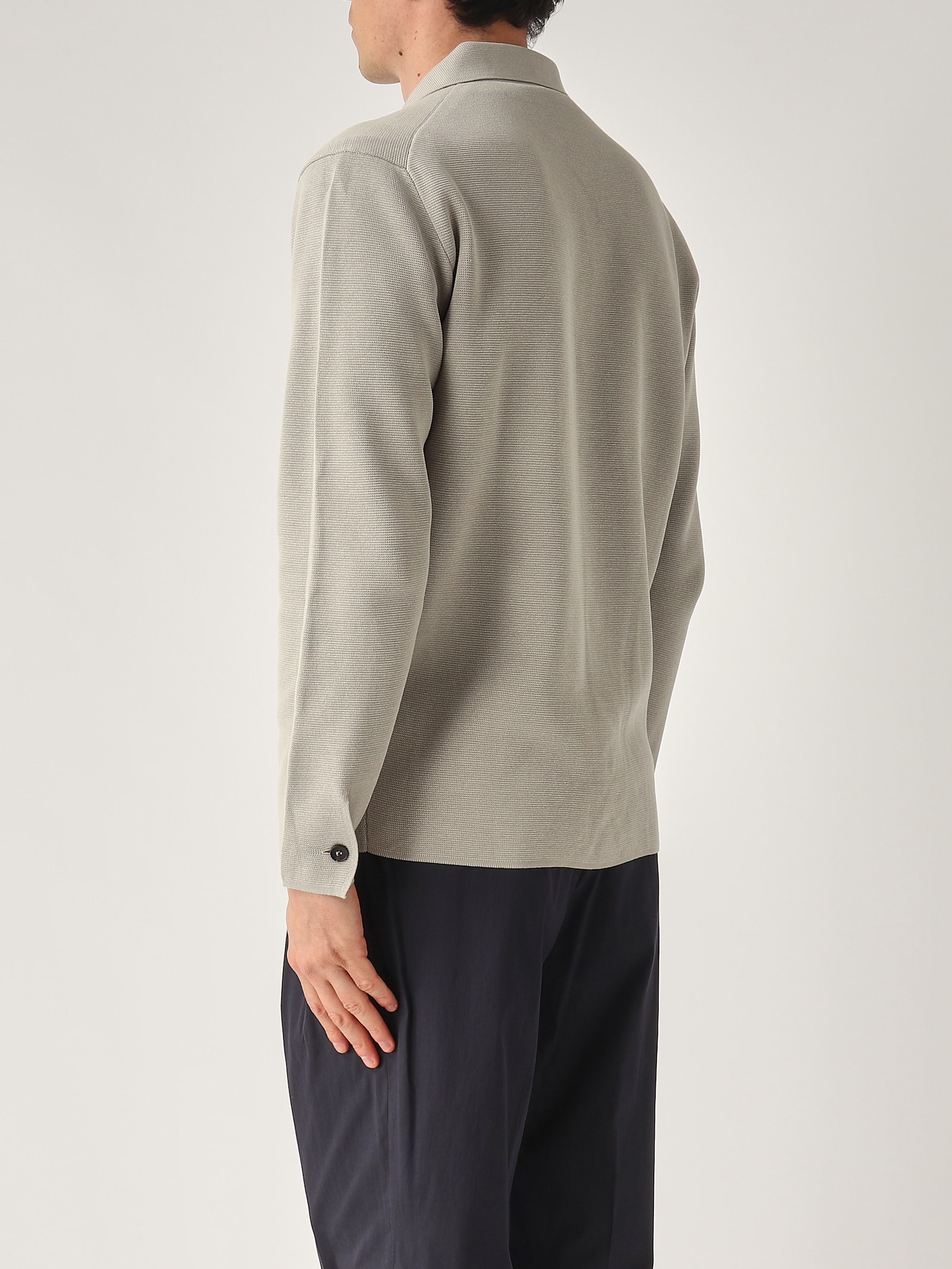 Filippo De Laurentiis Overshirt In Maglia M/l In Crepe Cotton Blazer In Gray
