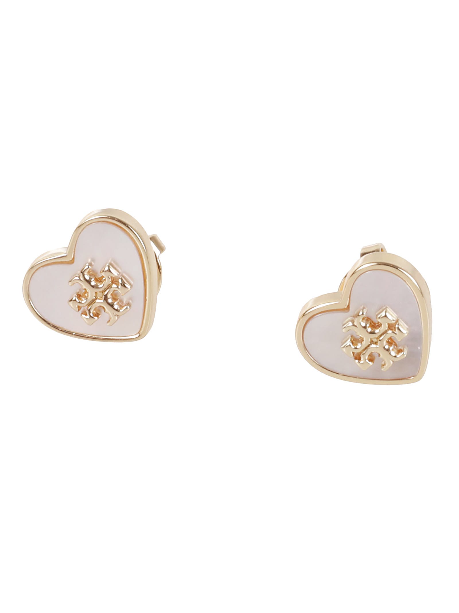 Shop Tory Burch Kira Heart Stud Earrings In Tory Gold