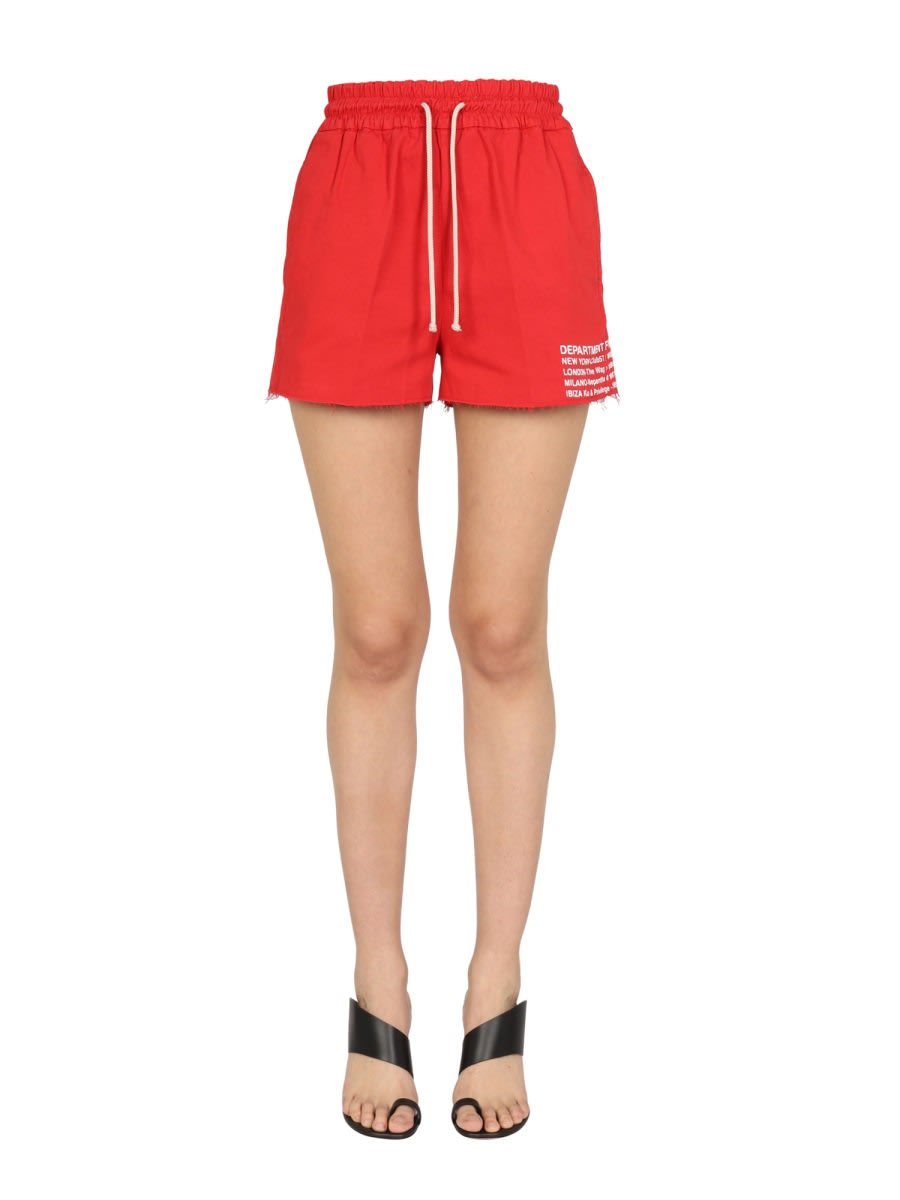 Shop Department Five Logo Print Shorts In Red