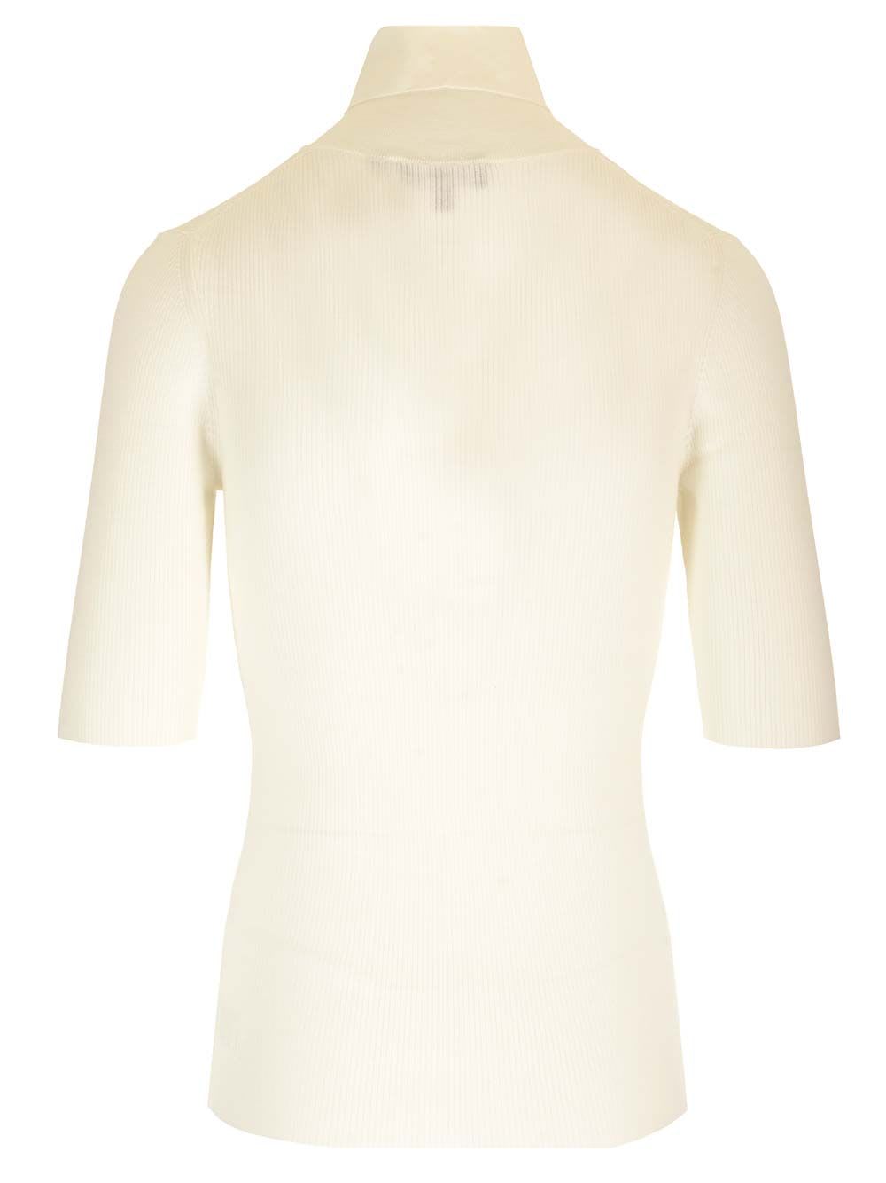 Shop Theory Short Sleeve Sweater In White